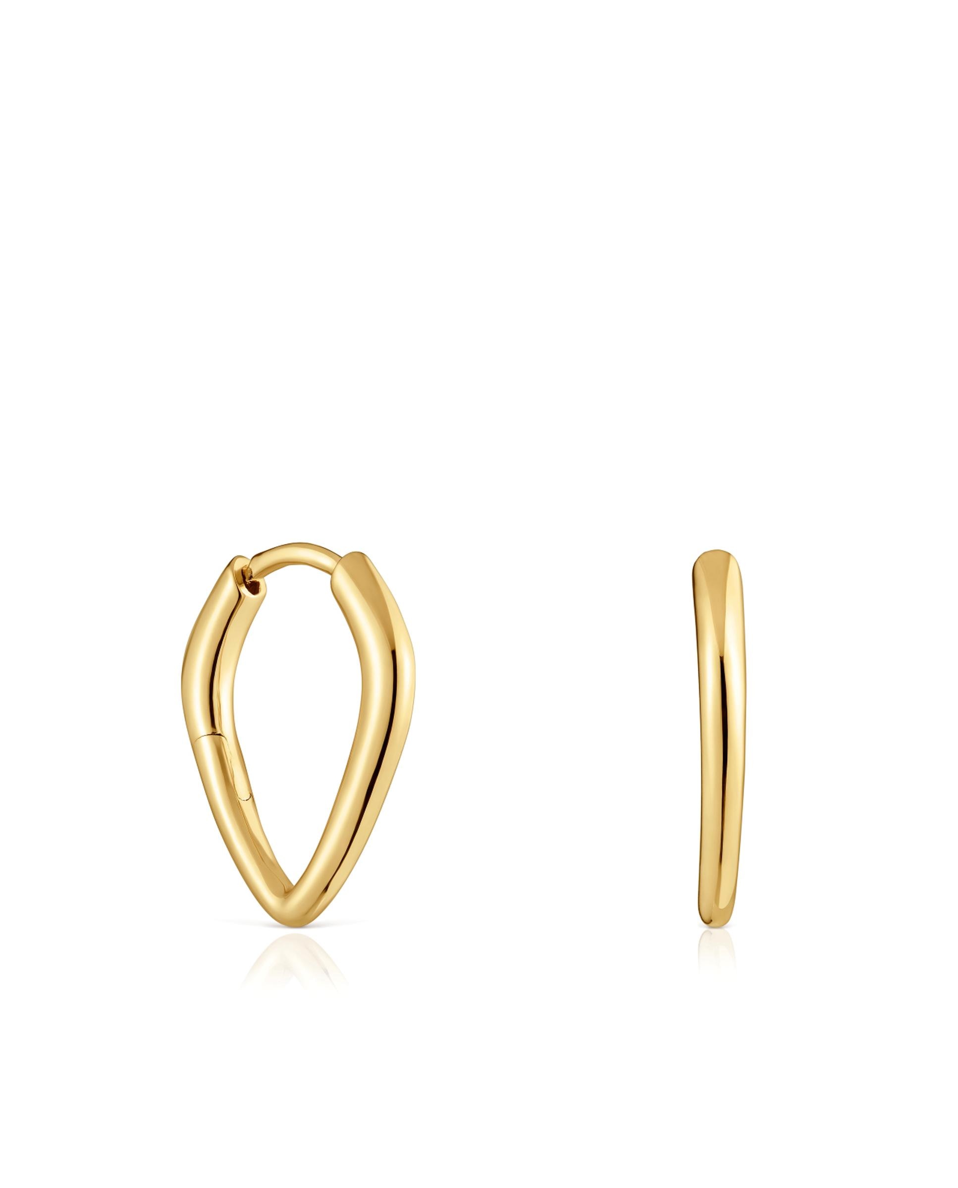 Brincos de Argola Basics Curto Banhado em Ouro 18 Kt Sobre Prata Dourado-1