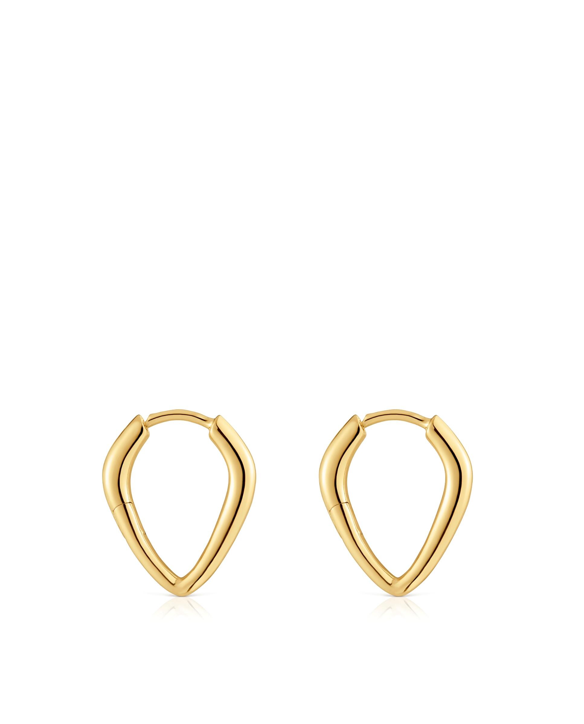 Brincos de Argola Basics Curto Banhado em Ouro 18 Kt Sobre Prata Dourado-2