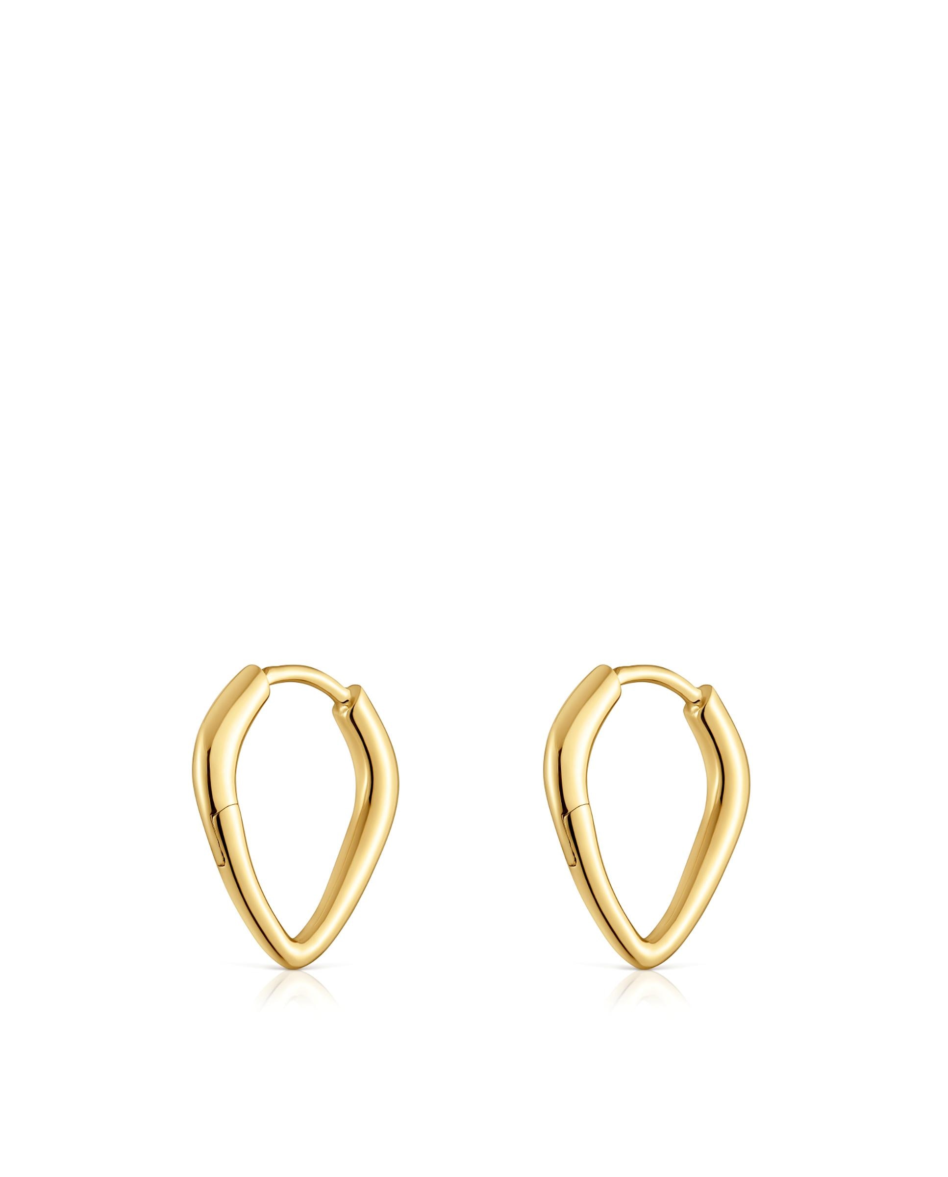 Brincos de Argola Basics Curto Banhado em Ouro 18 Kt Sobre Prata Dourado-3