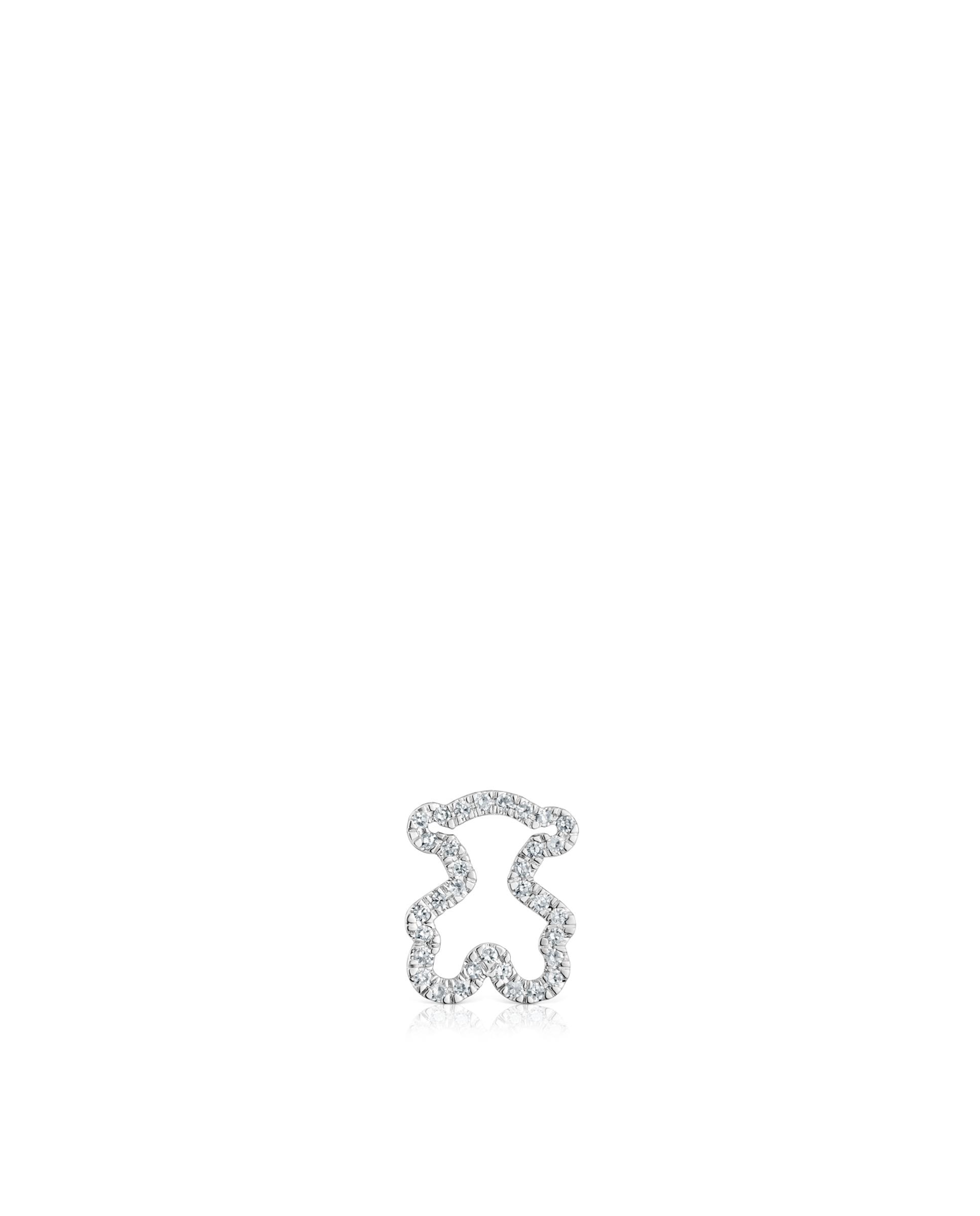 Pendente Icon Gems Urso de Ouro Branco com Diamantes Prata-1