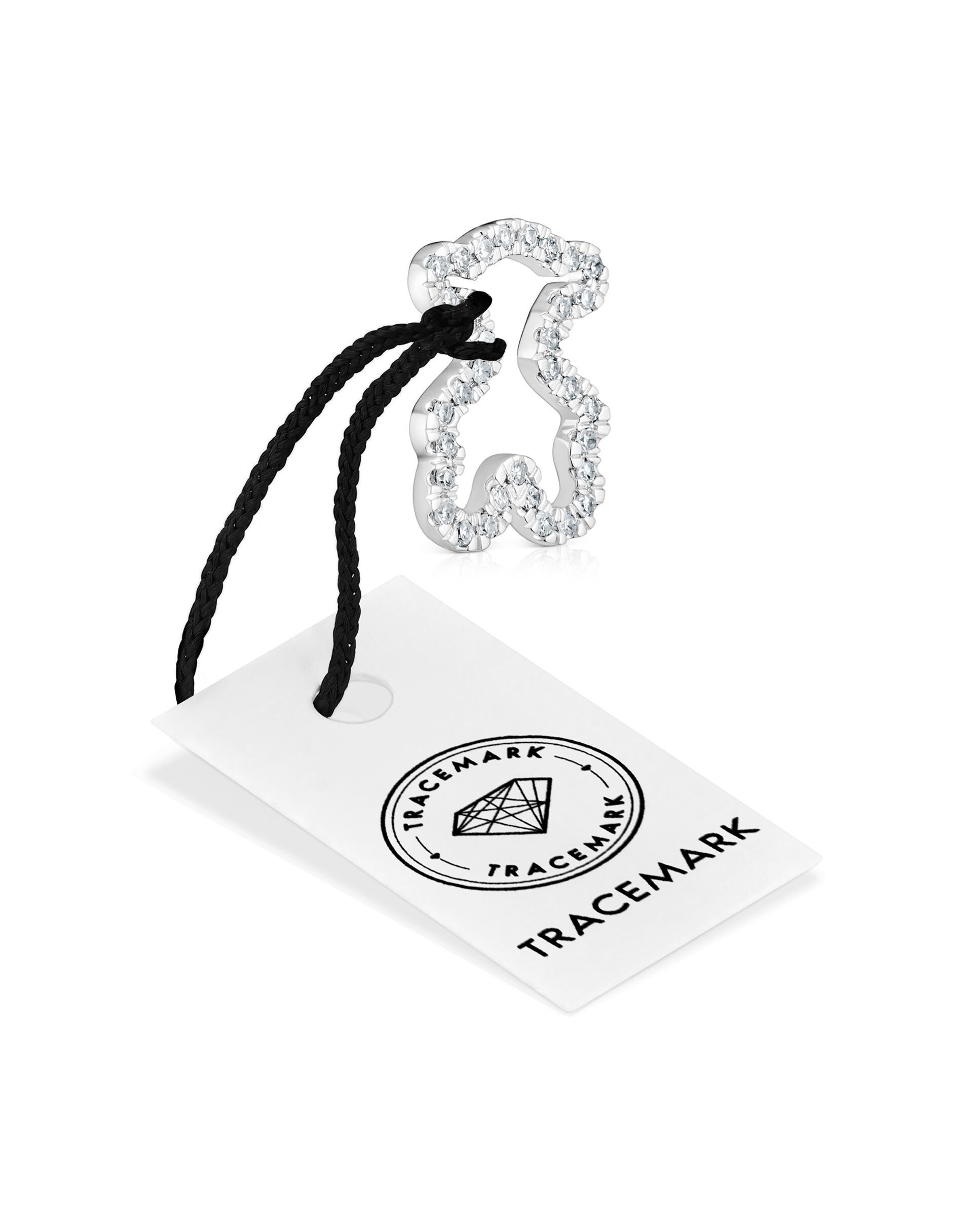Pendente Icon Gems Urso de Ouro Branco com Diamantes Prata-5