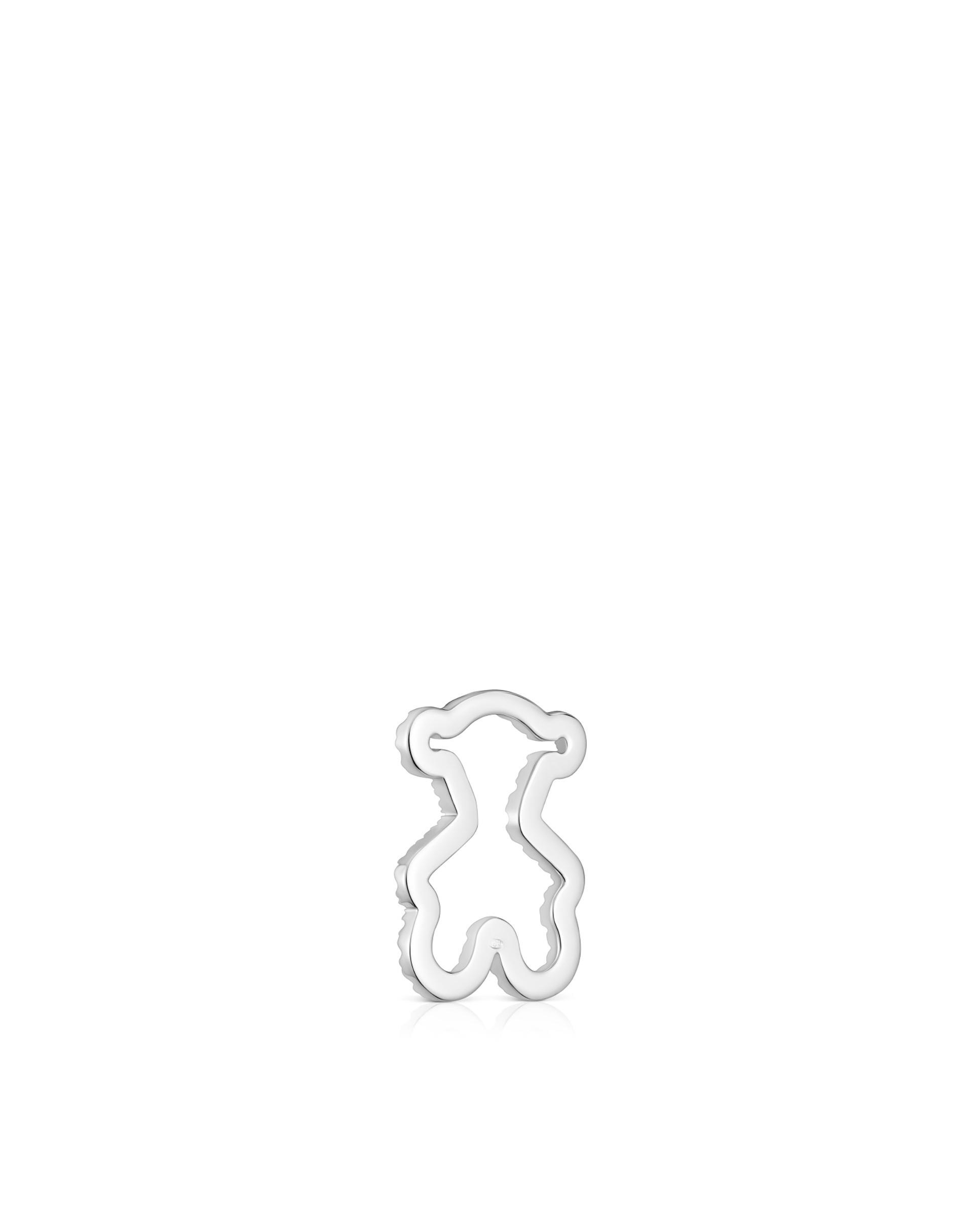 Pendente Icon Gems Urso de Ouro Branco com Diamantes Prata-3