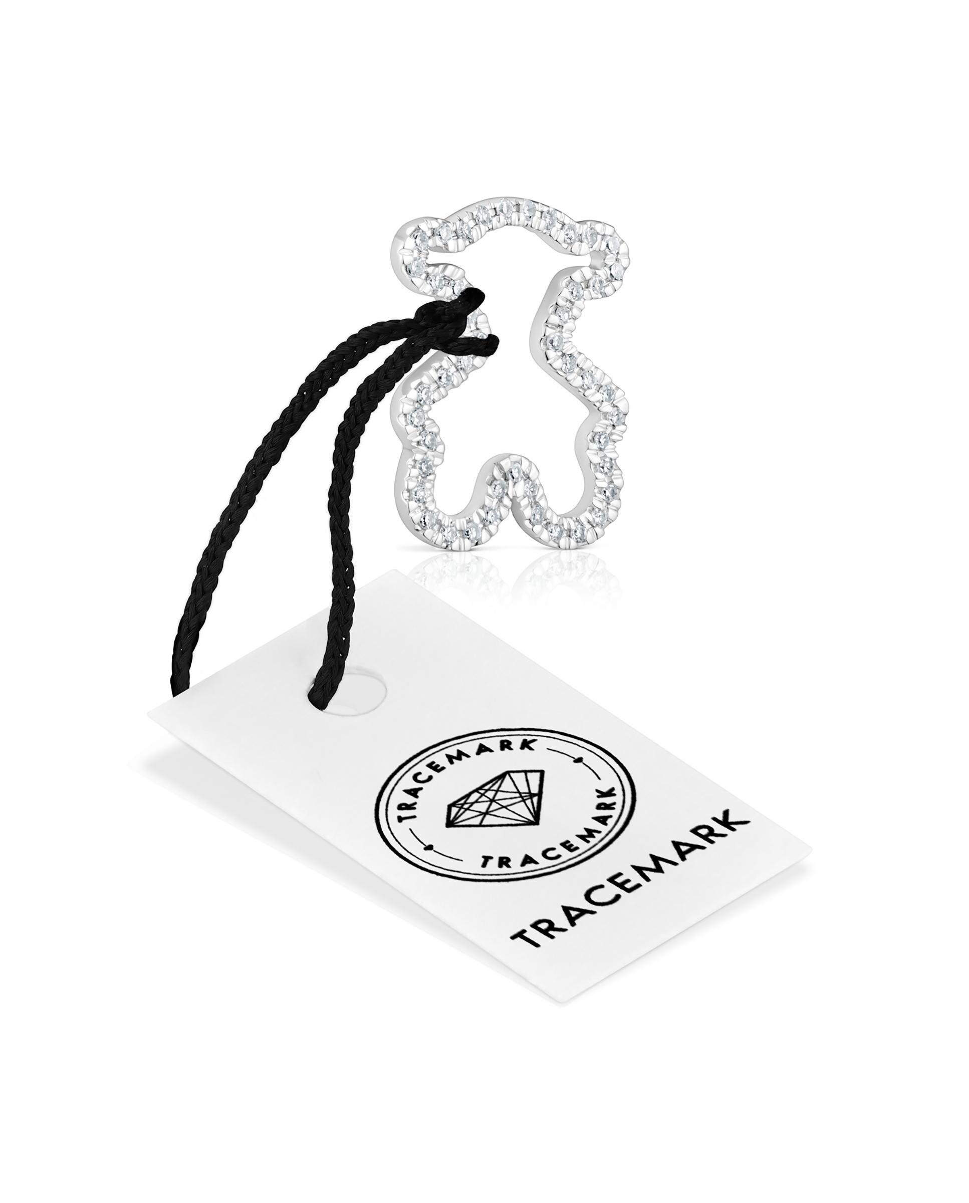 Pendente Icon Gems Urso de Ouro Branco com Diamantes Prata-5