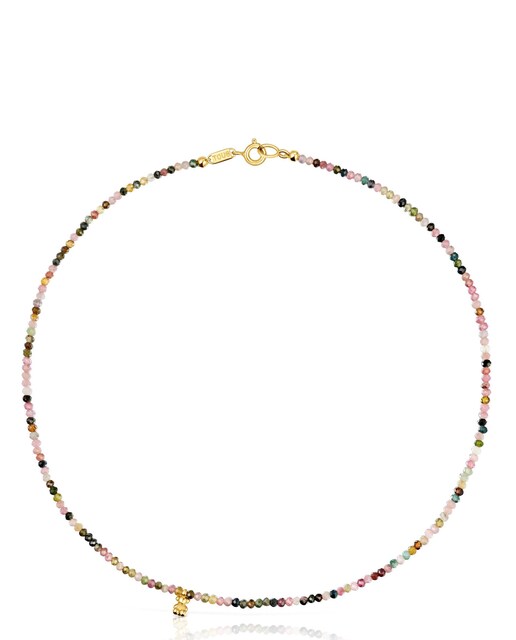 Imagem 0 de Colar Bold Bear Curto Banhado em Ouro 18 kt sobre Prata e Turmalinas
