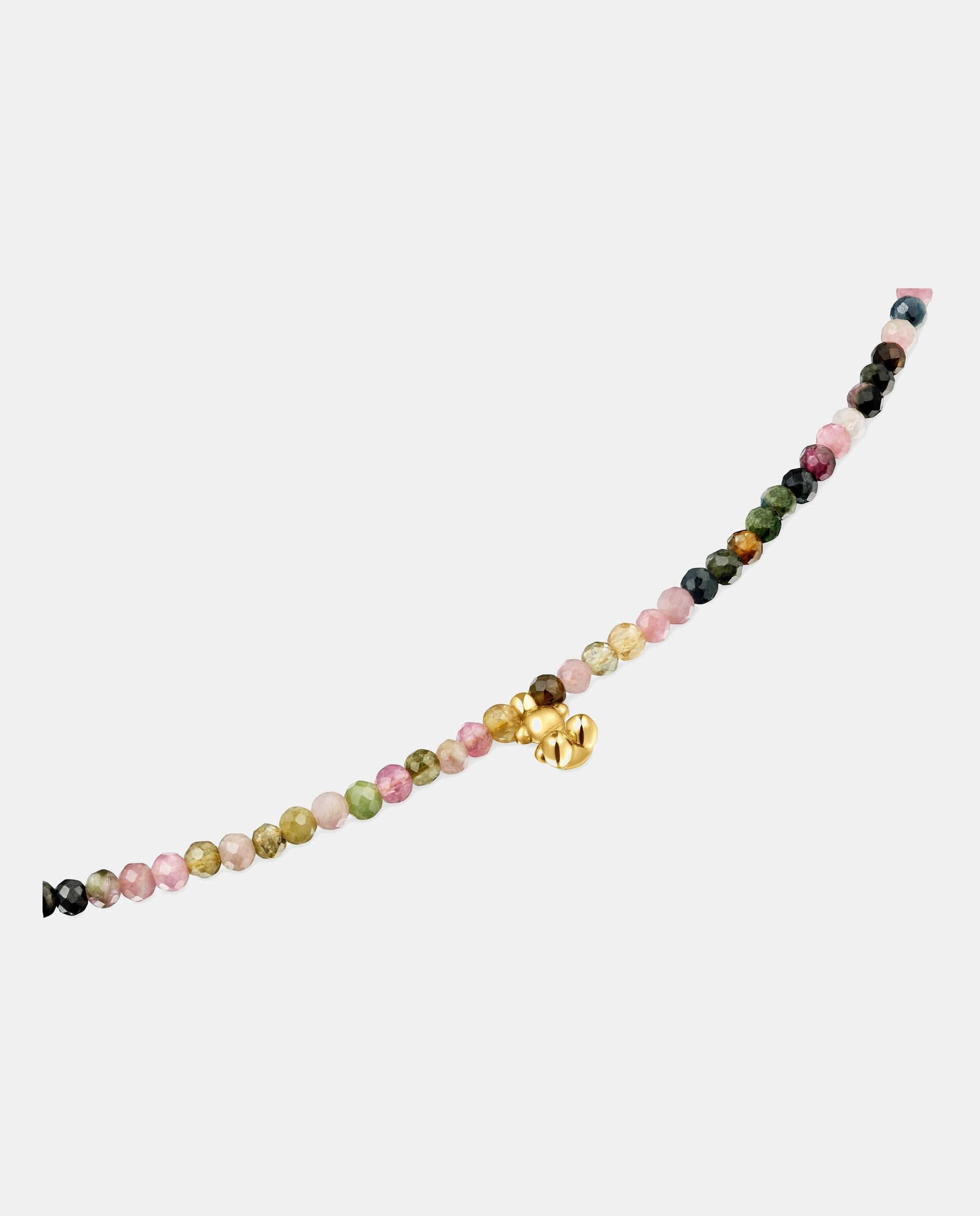 Colar Bold Bear Curto Banhado em Ouro 18 Kt Sobre Prata e Turmalinas Multicolor-2
