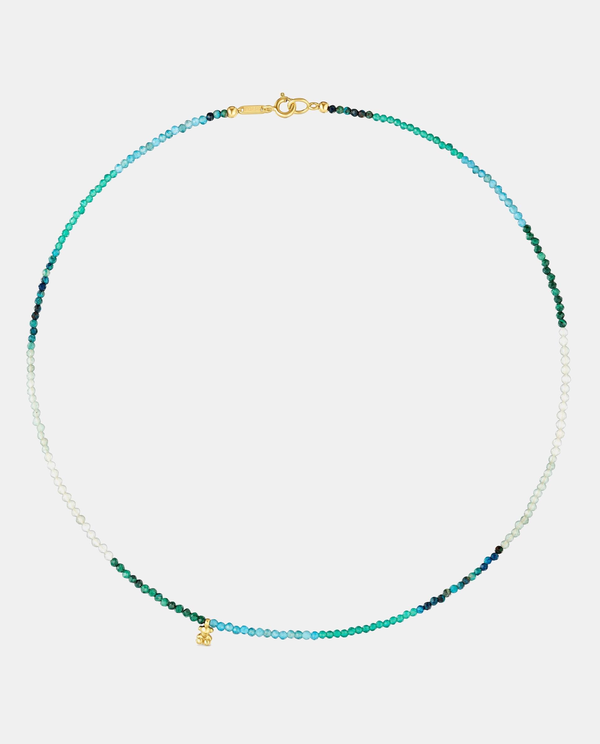 Colar Bold Bear Curto Banhado em Ouro 18 Kt Sobre Prata e Turmalinas Multicolor-1
