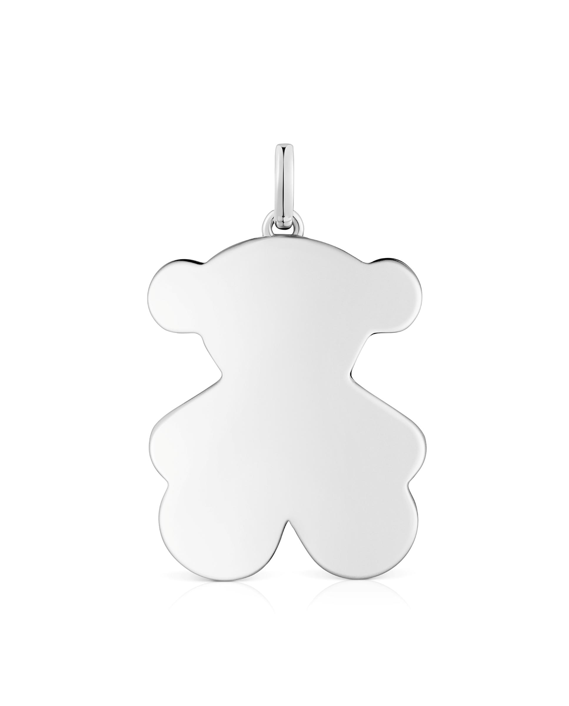 Pendente Sweet Dolls Médio com Urso de Prata Prateado-1