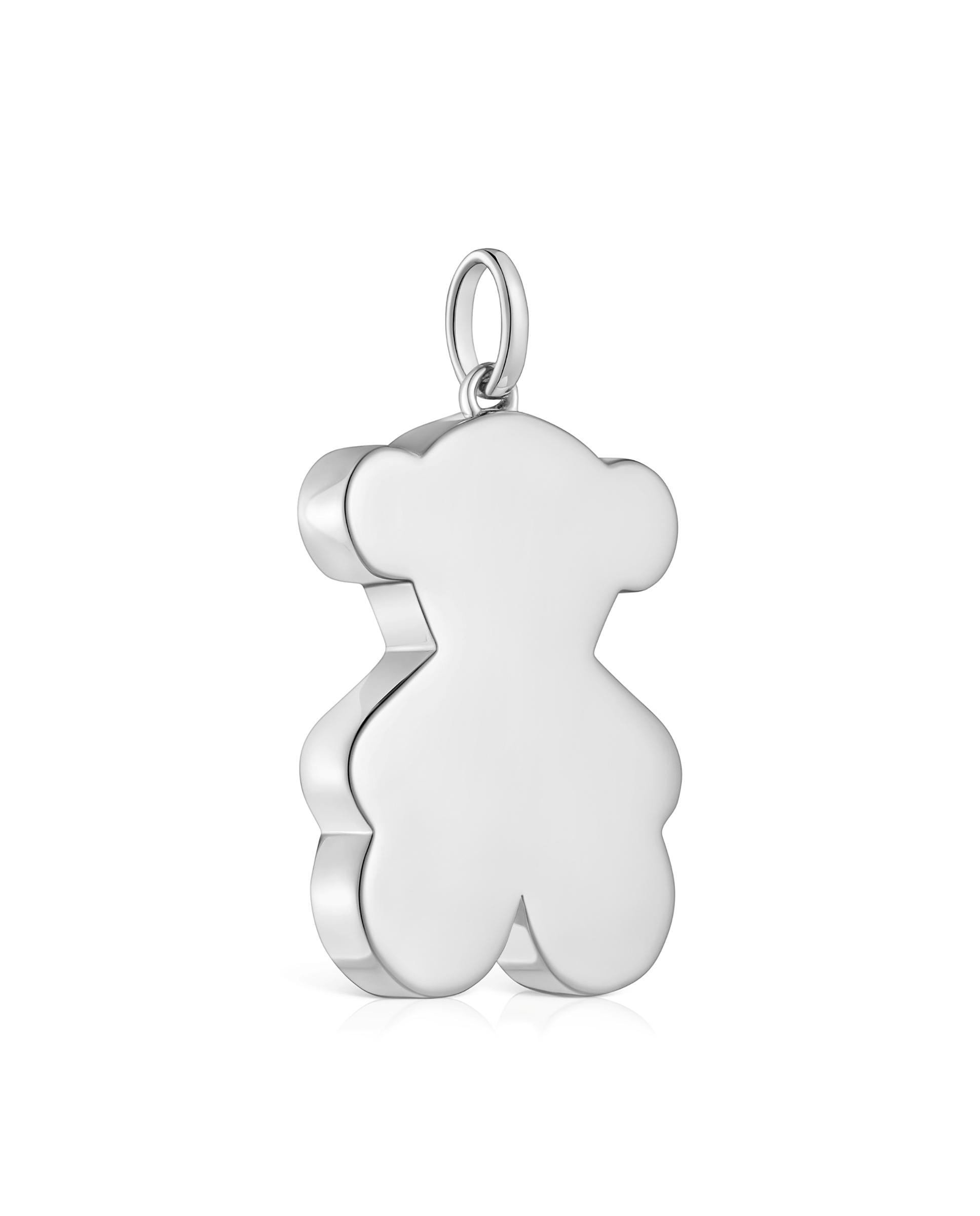 Pendente Sweet Dolls Médio com Urso de Prata Prateado-2