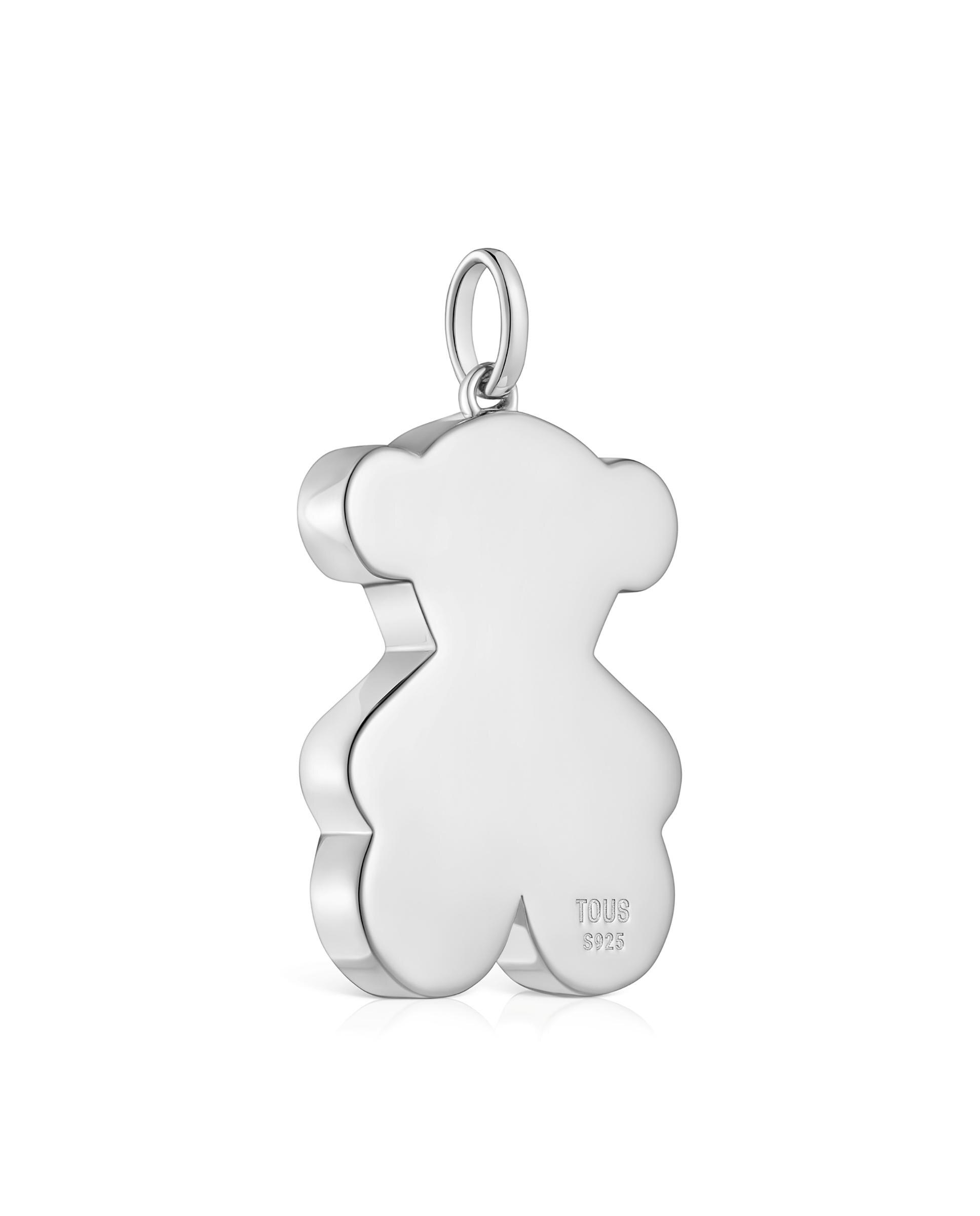 Pendente Sweet Dolls Médio com Urso de Prata Prateado-3