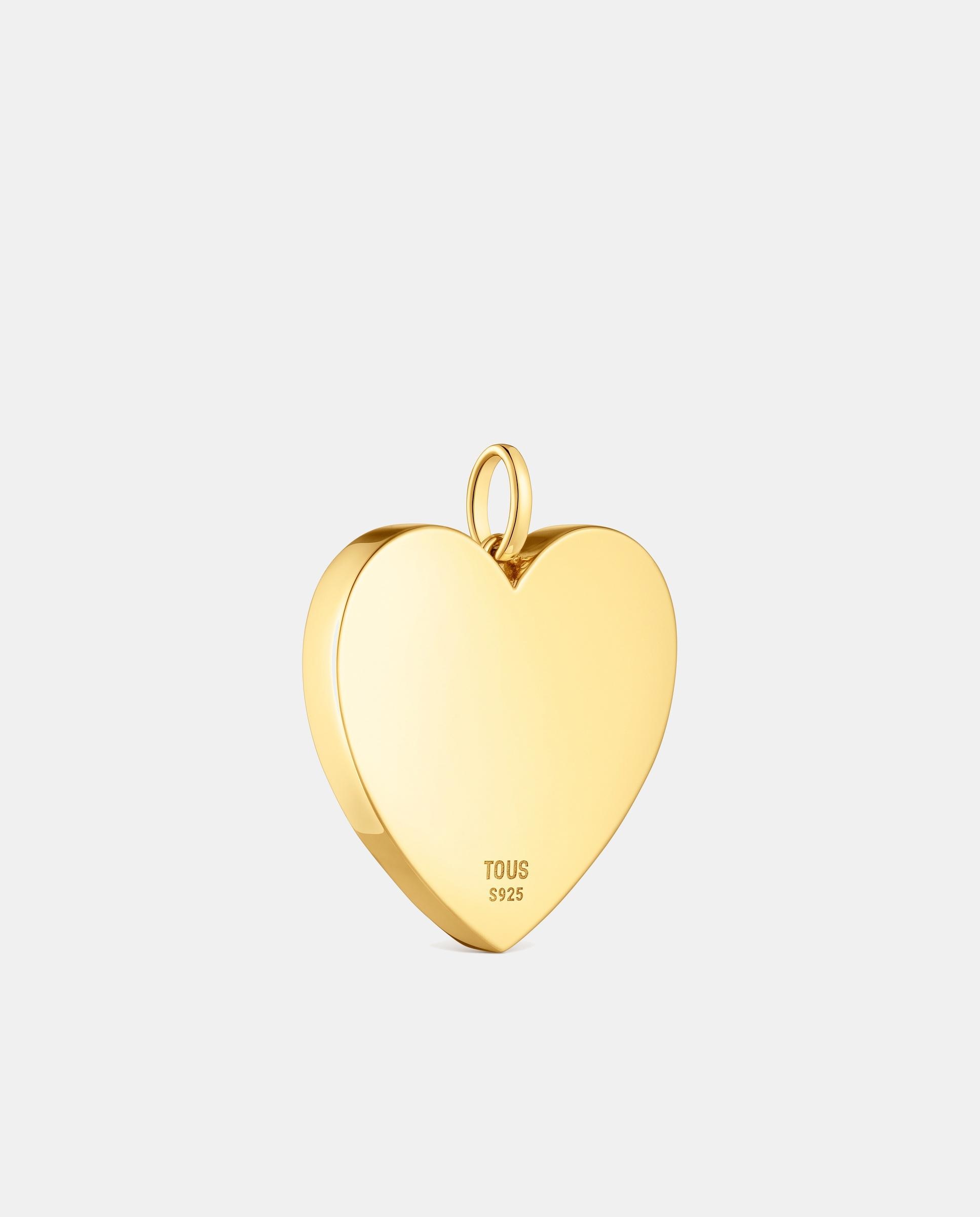Pendente Sweet Dolls Médio com Coração Banhado a Ouro 18 Kt Sobre Prata Dourado-3