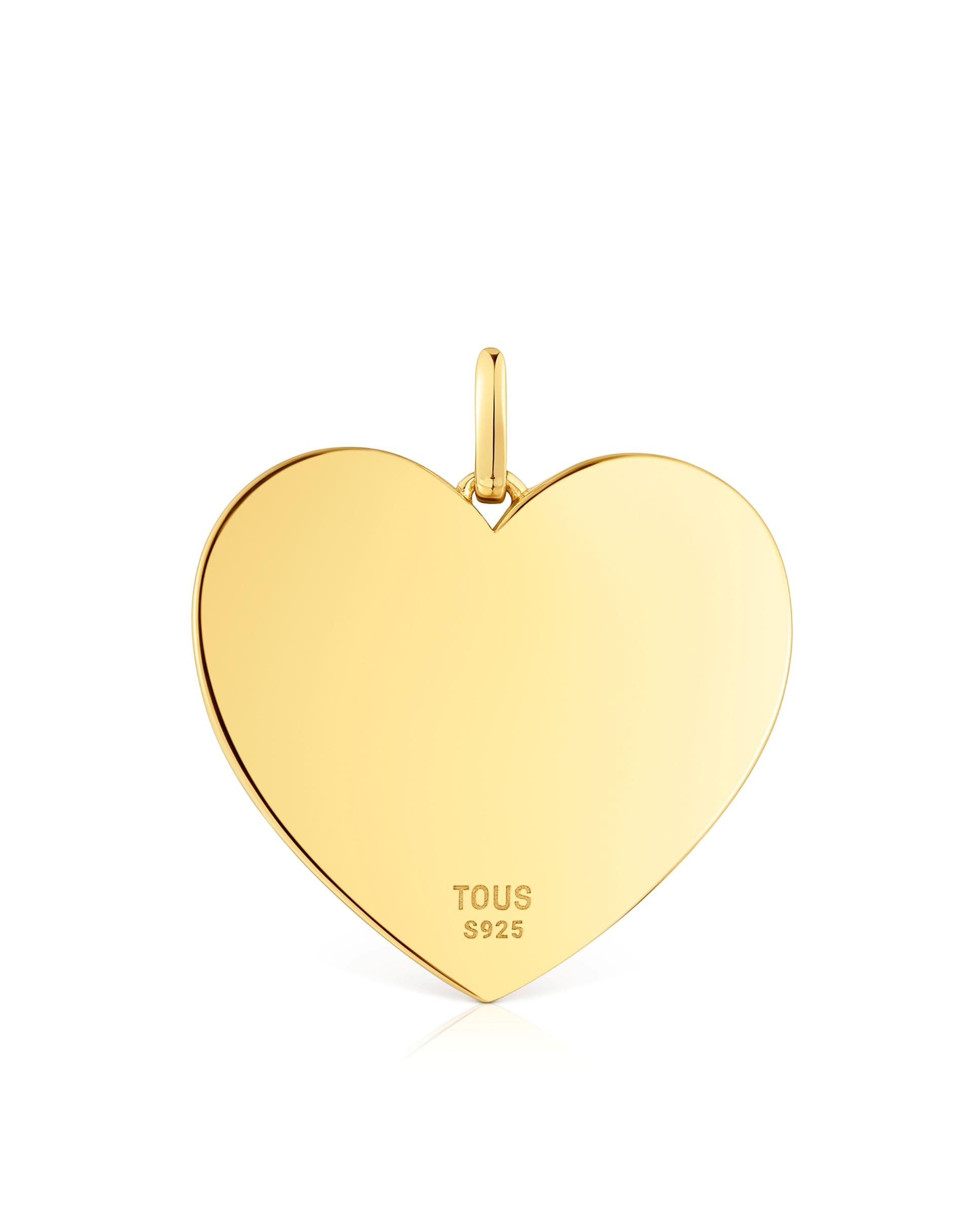 Pendente Sweet Dolls Médio com Coração Banhado a Ouro 18 Kt Sobre Prata Dourado-4