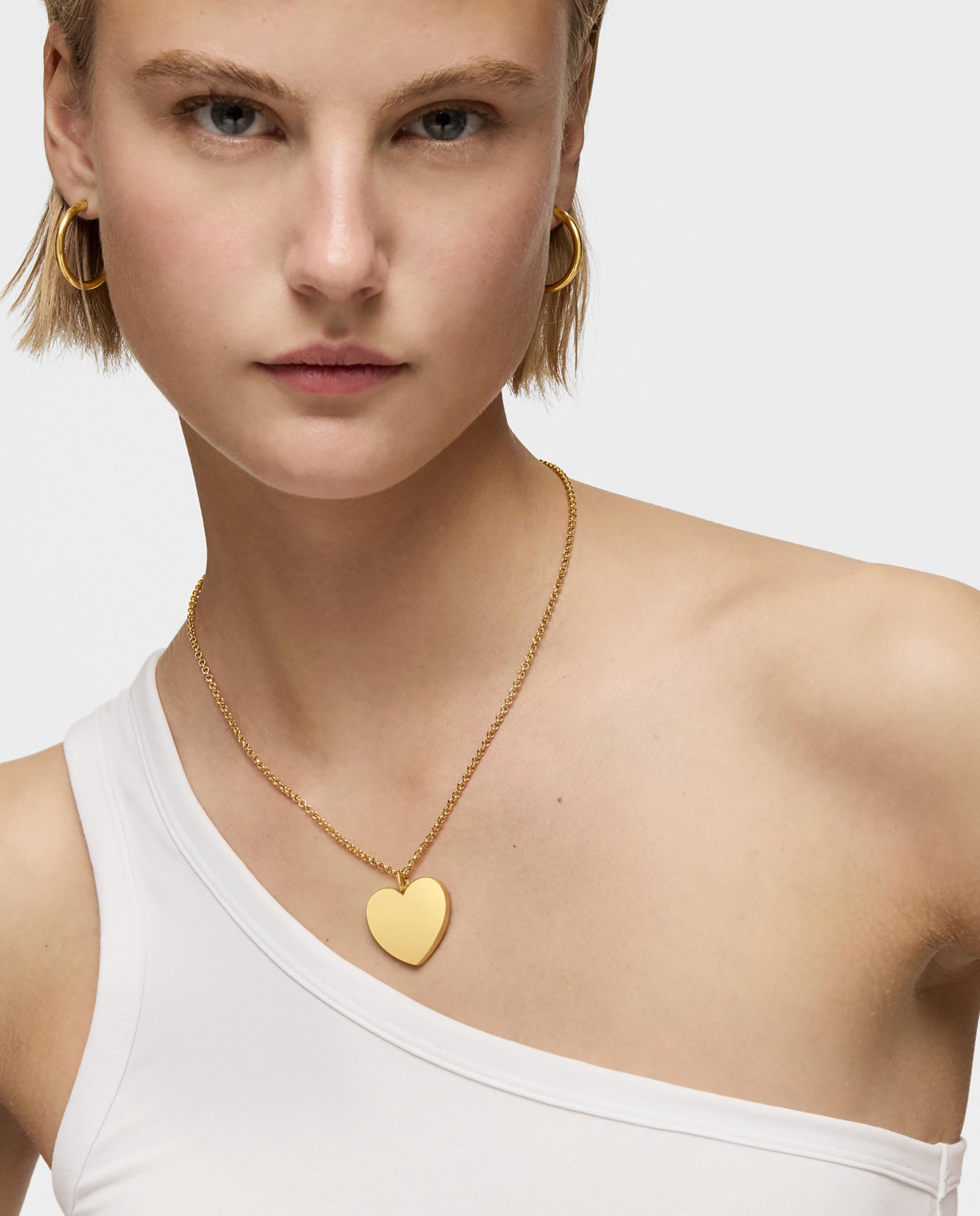 Pendente Sweet Dolls Médio com Coração Banhado a Ouro 18 Kt Sobre Prata Dourado-5