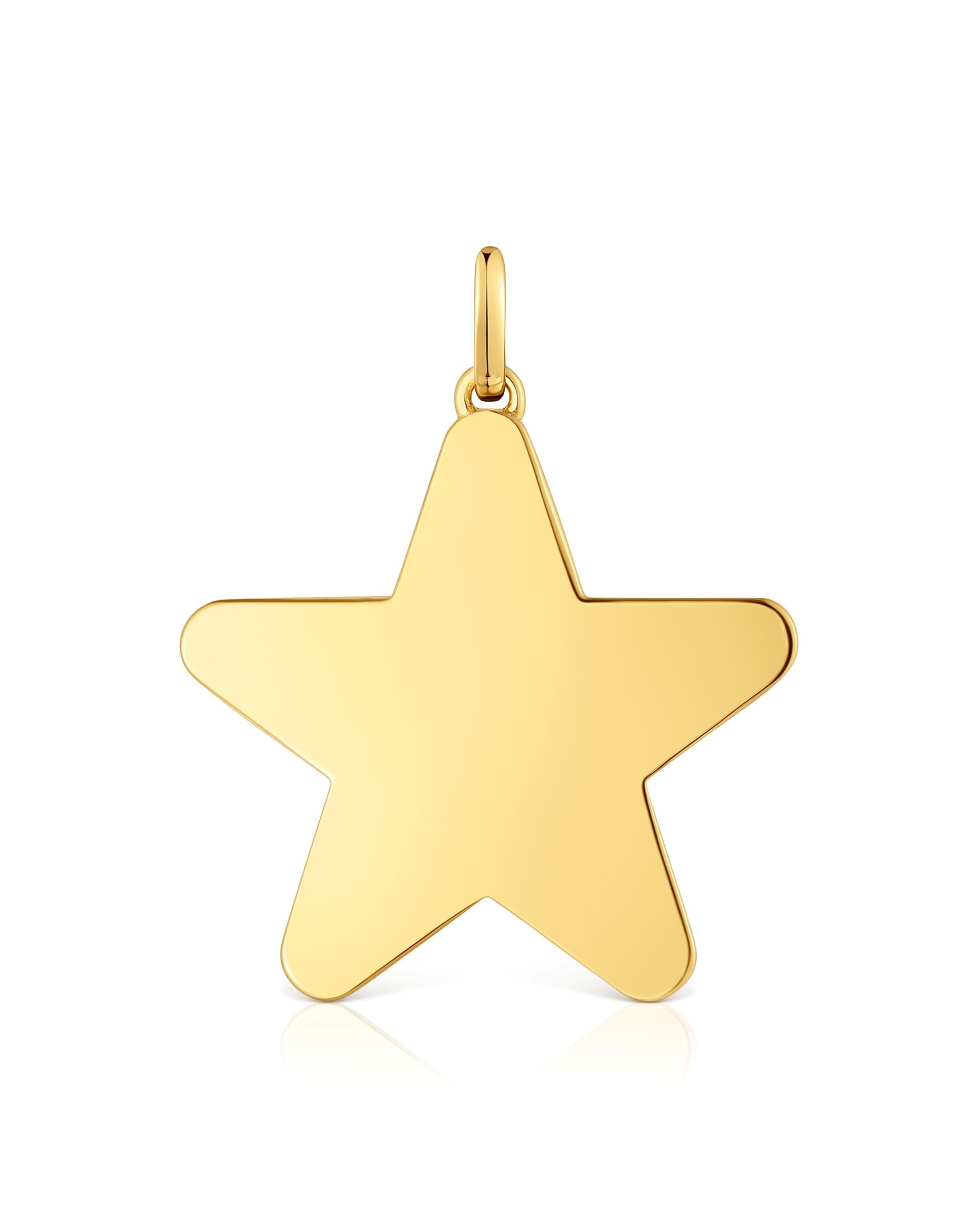 Pendente Sweet Dolls Médio com Estrela Banhado em Ouro 18 Kt Sobre Prata Dourado-1