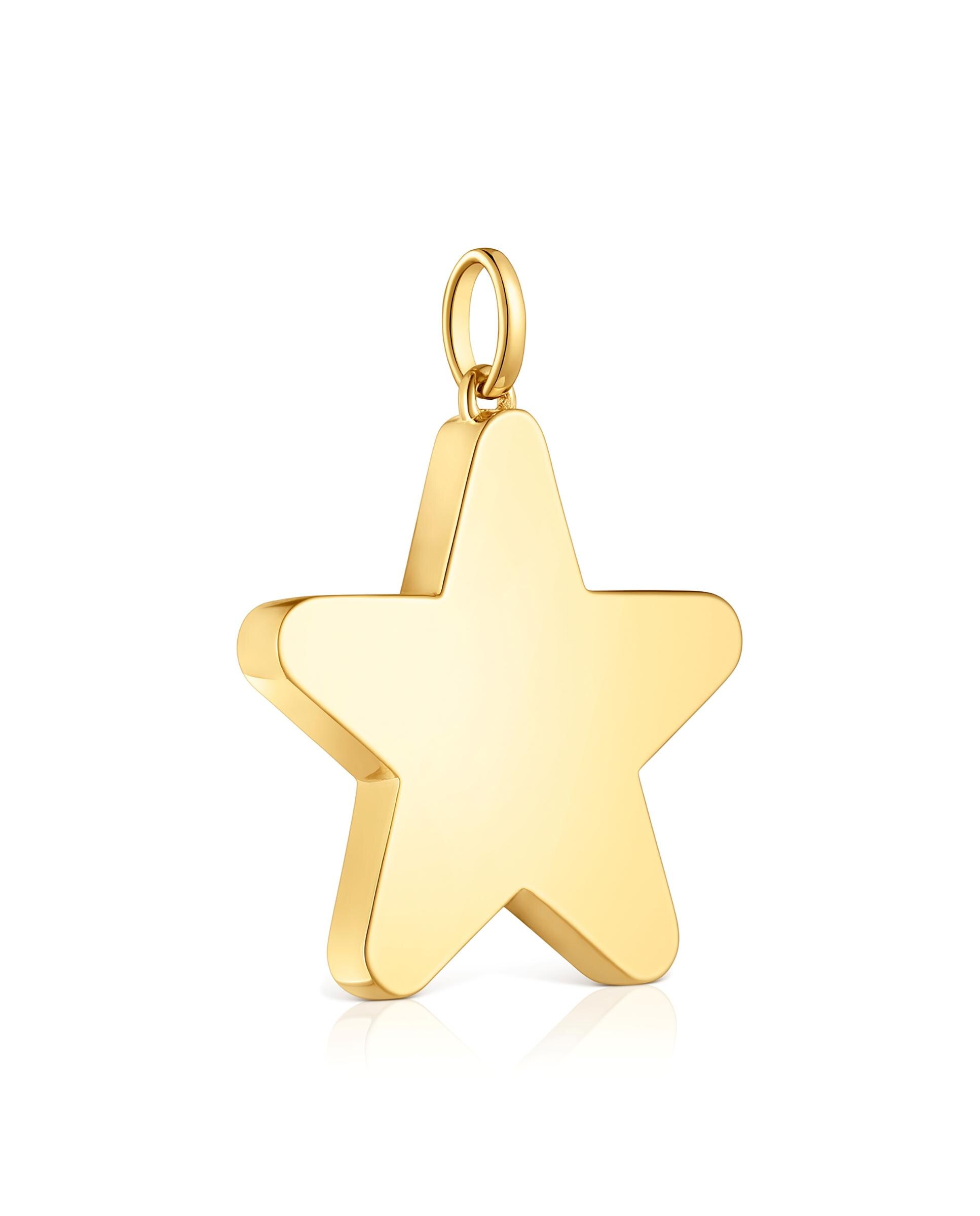 Pendente Sweet Dolls Médio com Estrela Banhado em Ouro 18 Kt Sobre Prata Dourado-2