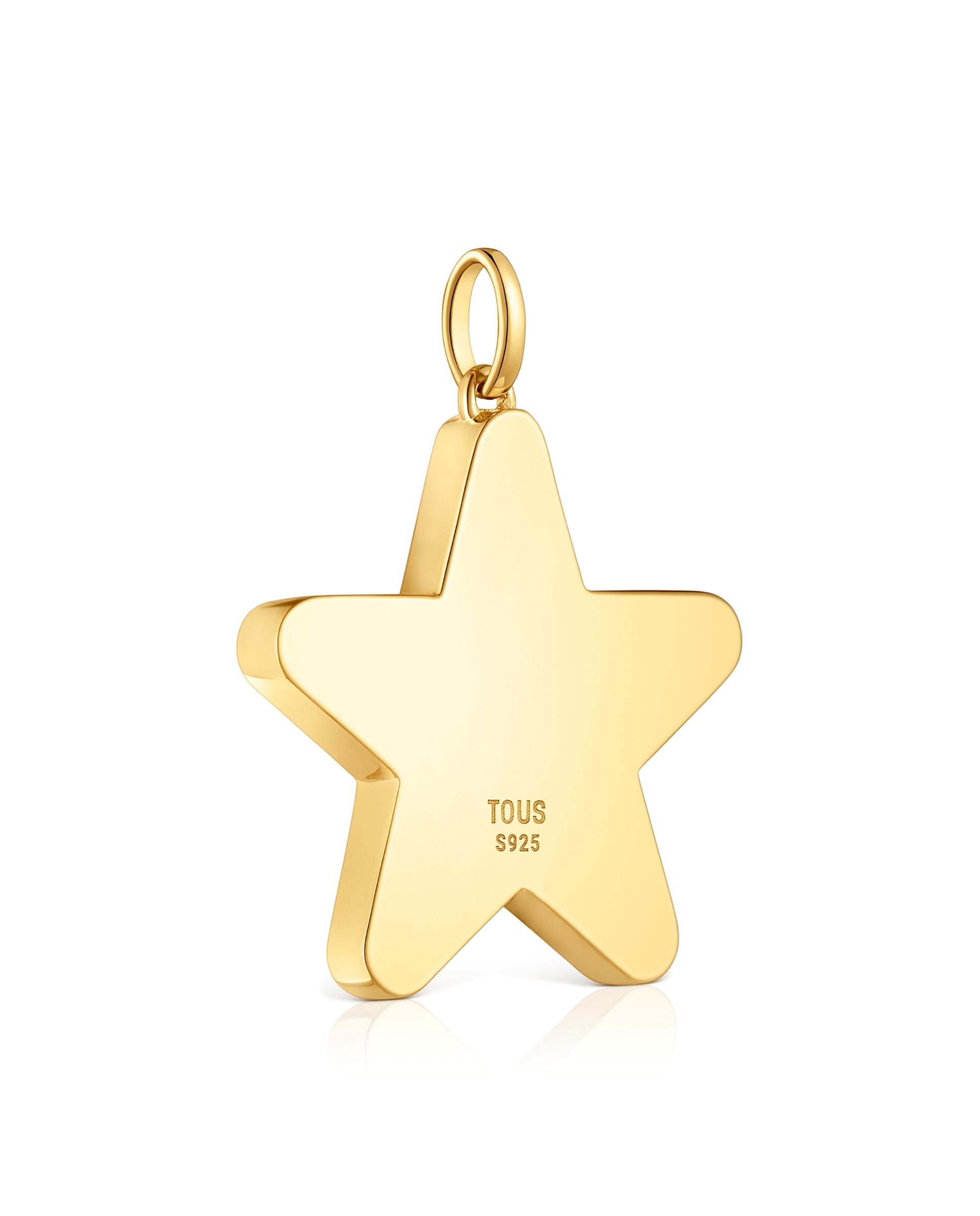 Pendente Sweet Dolls Médio com Estrela Banhado em Ouro 18 Kt Sobre Prata Dourado-3