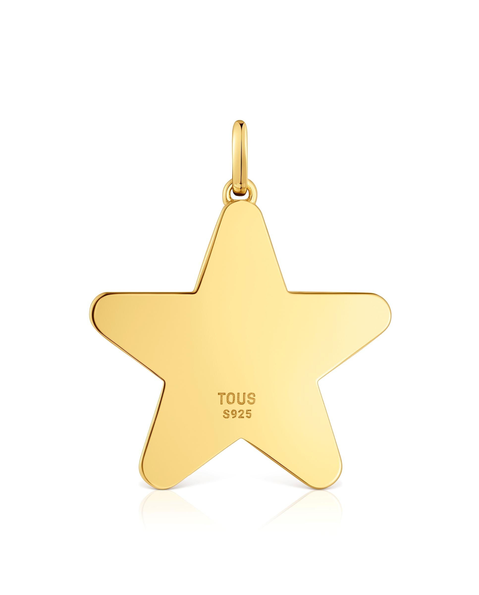Pendente Sweet Dolls Médio com Estrela Banhado em Ouro 18 Kt Sobre Prata Dourado-4