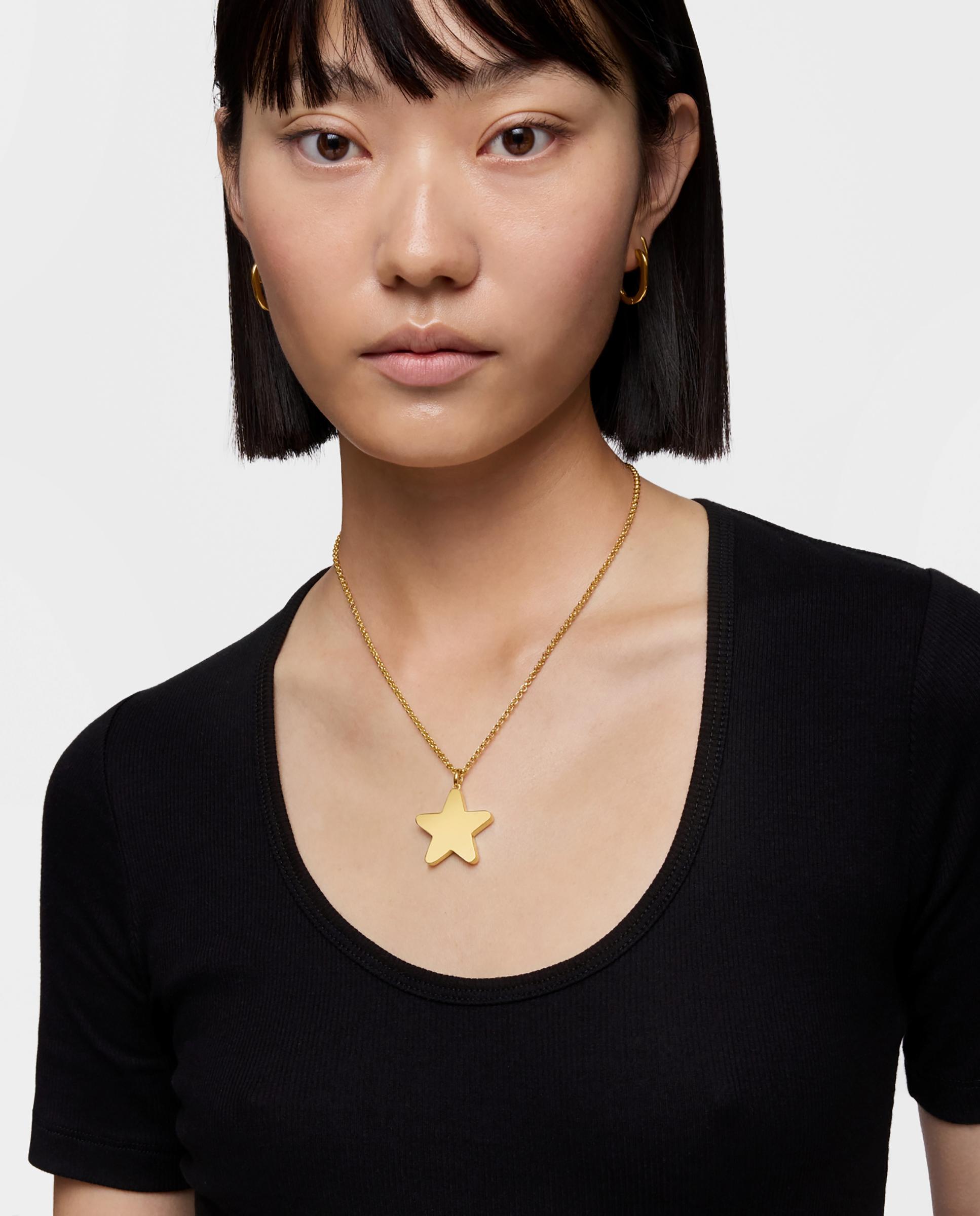 Pendente Sweet Dolls Médio com Estrela Banhado em Ouro 18 Kt Sobre Prata Dourado-5