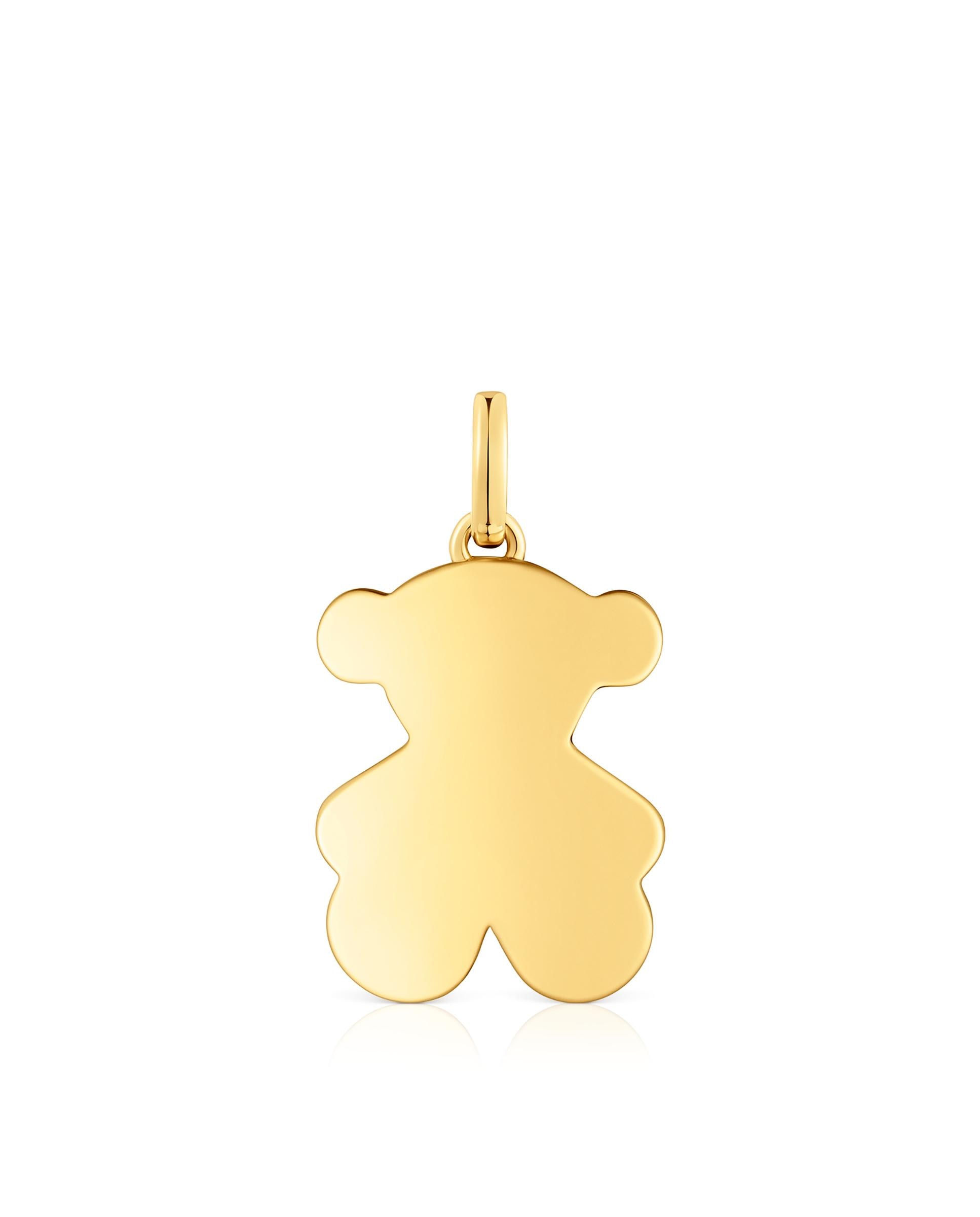 Pendente Sweet Dolls Médio com Urso Banhado em Ouro 18 Kt Sobre Prata Dourado-1