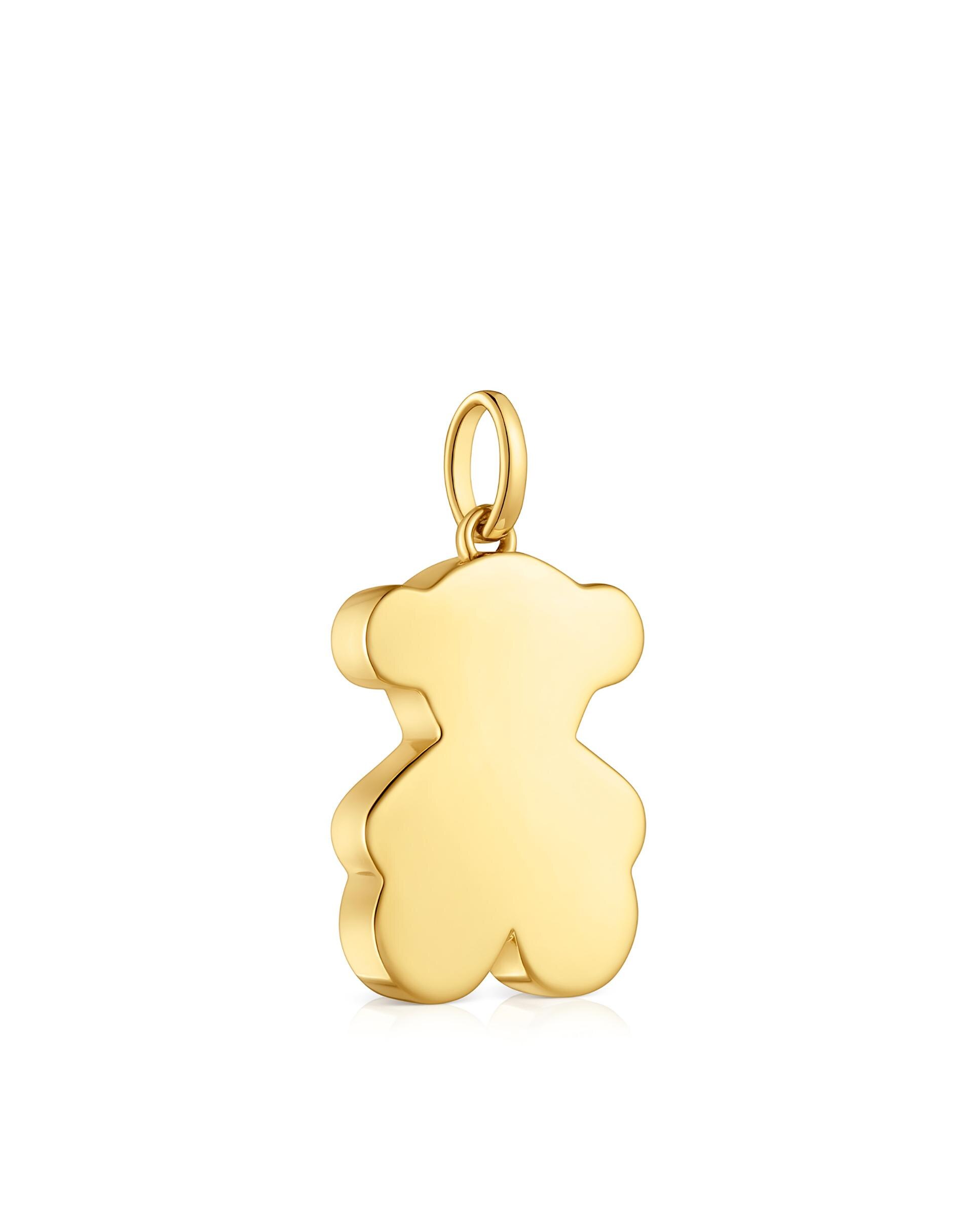 Pendente Sweet Dolls Médio com Urso Banhado em Ouro 18 Kt Sobre Prata Dourado-2