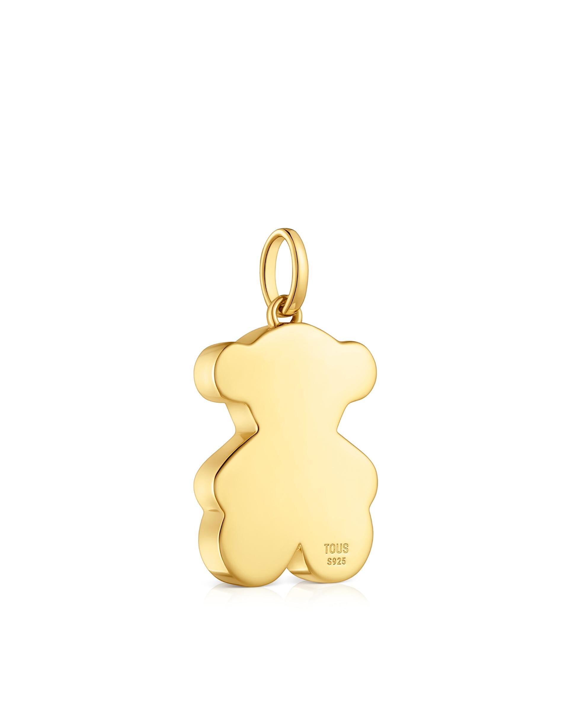 Pendente Sweet Dolls Médio com Urso Banhado em Ouro 18 Kt Sobre Prata Dourado-3