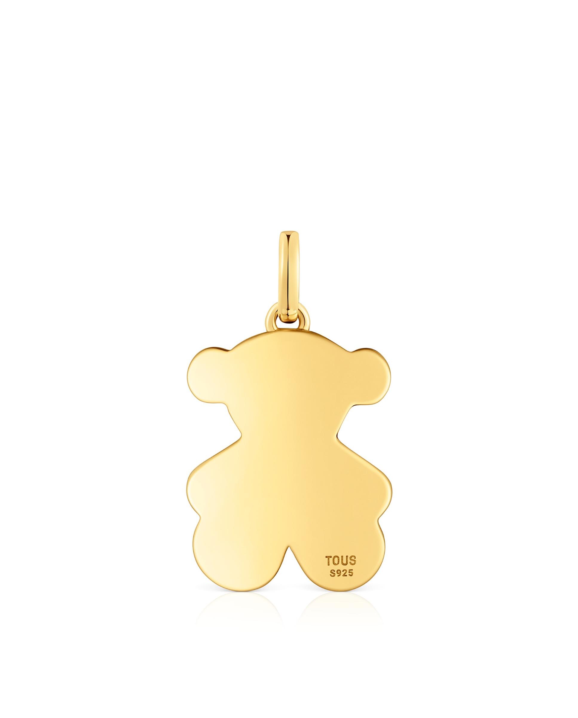 Pendente Sweet Dolls Médio com Urso Banhado em Ouro 18 Kt Sobre Prata Dourado-4