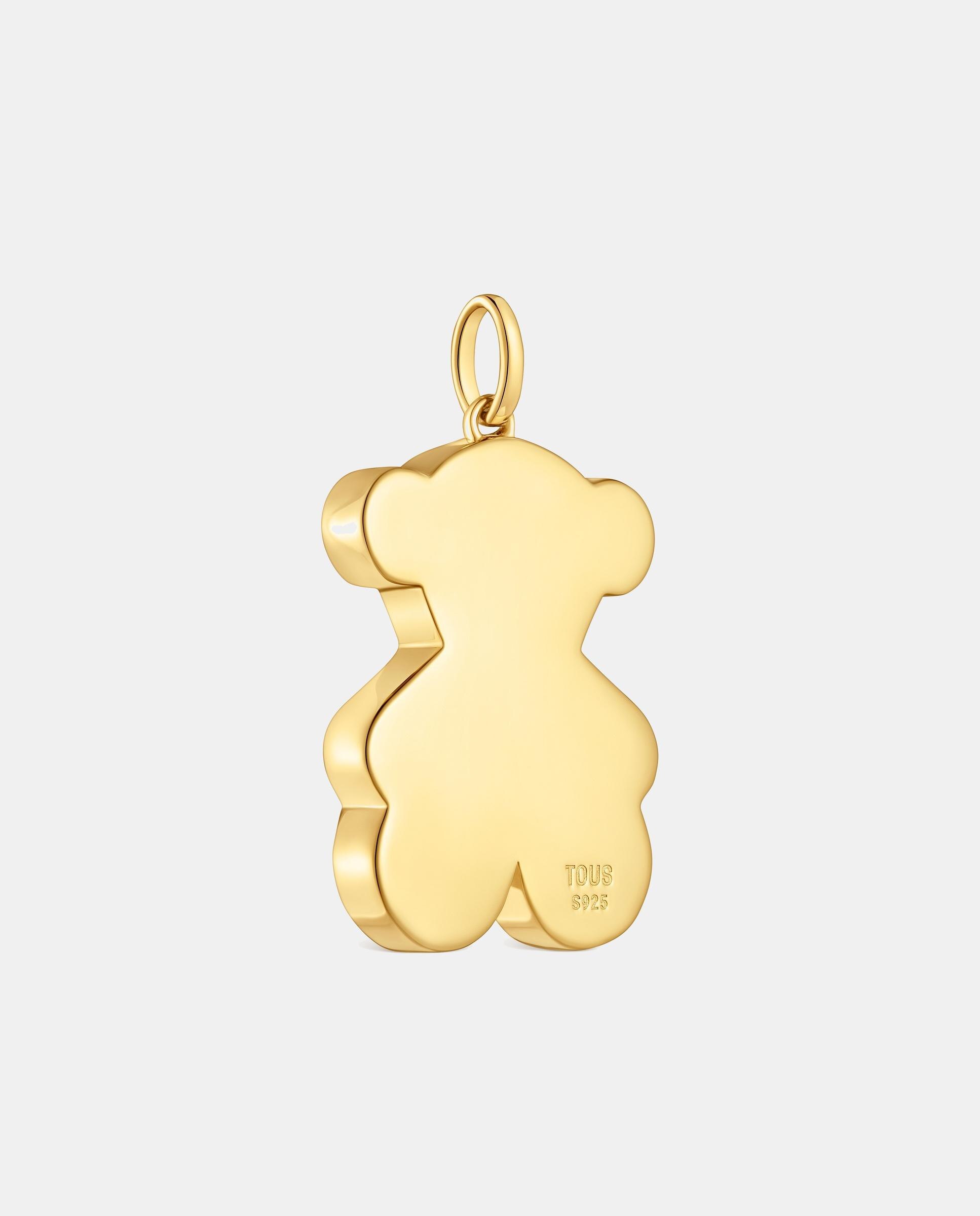 Pendente Sweet Dolls Médio com Urso Banhado a Ouro 18 Kt Sobre Prata Dourado-3