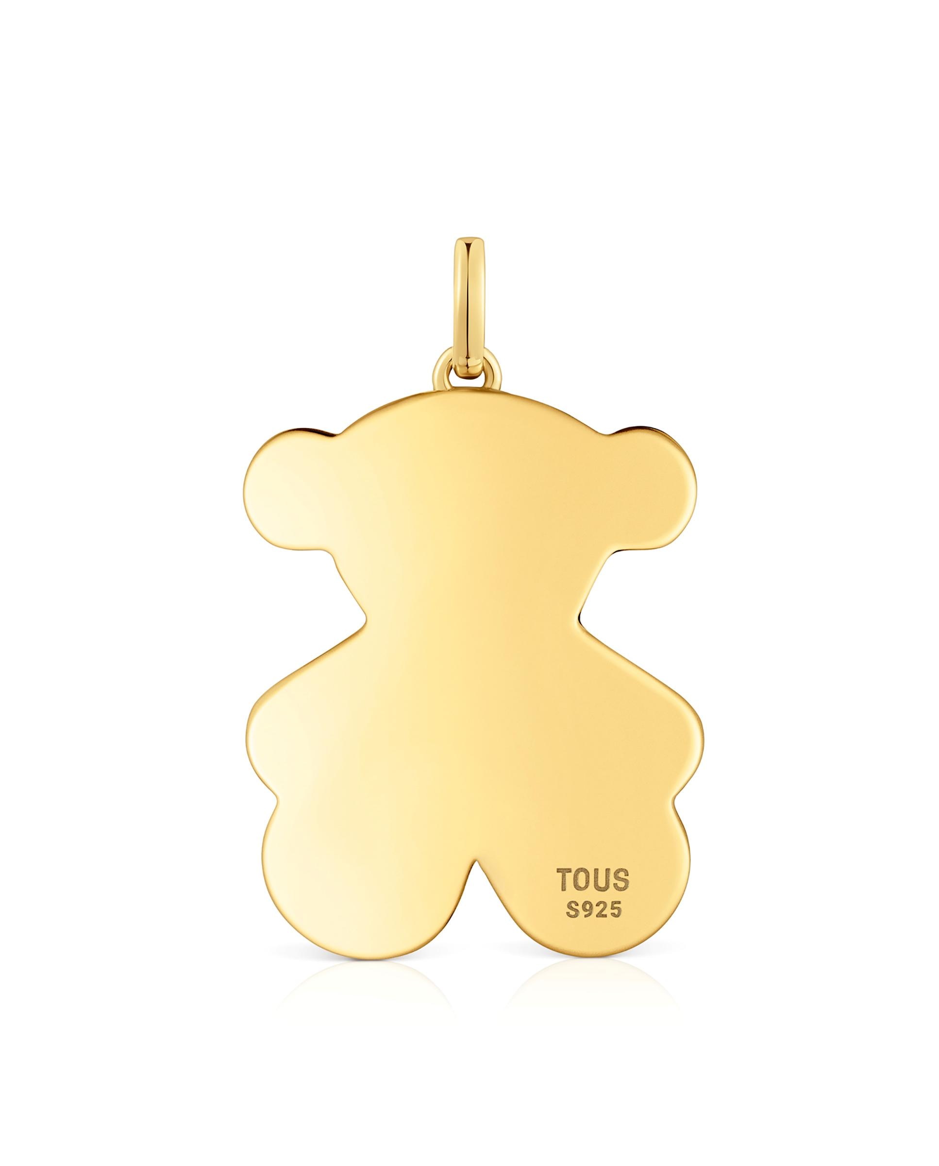 Pendente Sweet Dolls Médio com Urso Banhado a Ouro 18 Kt Sobre Prata Dourado-4