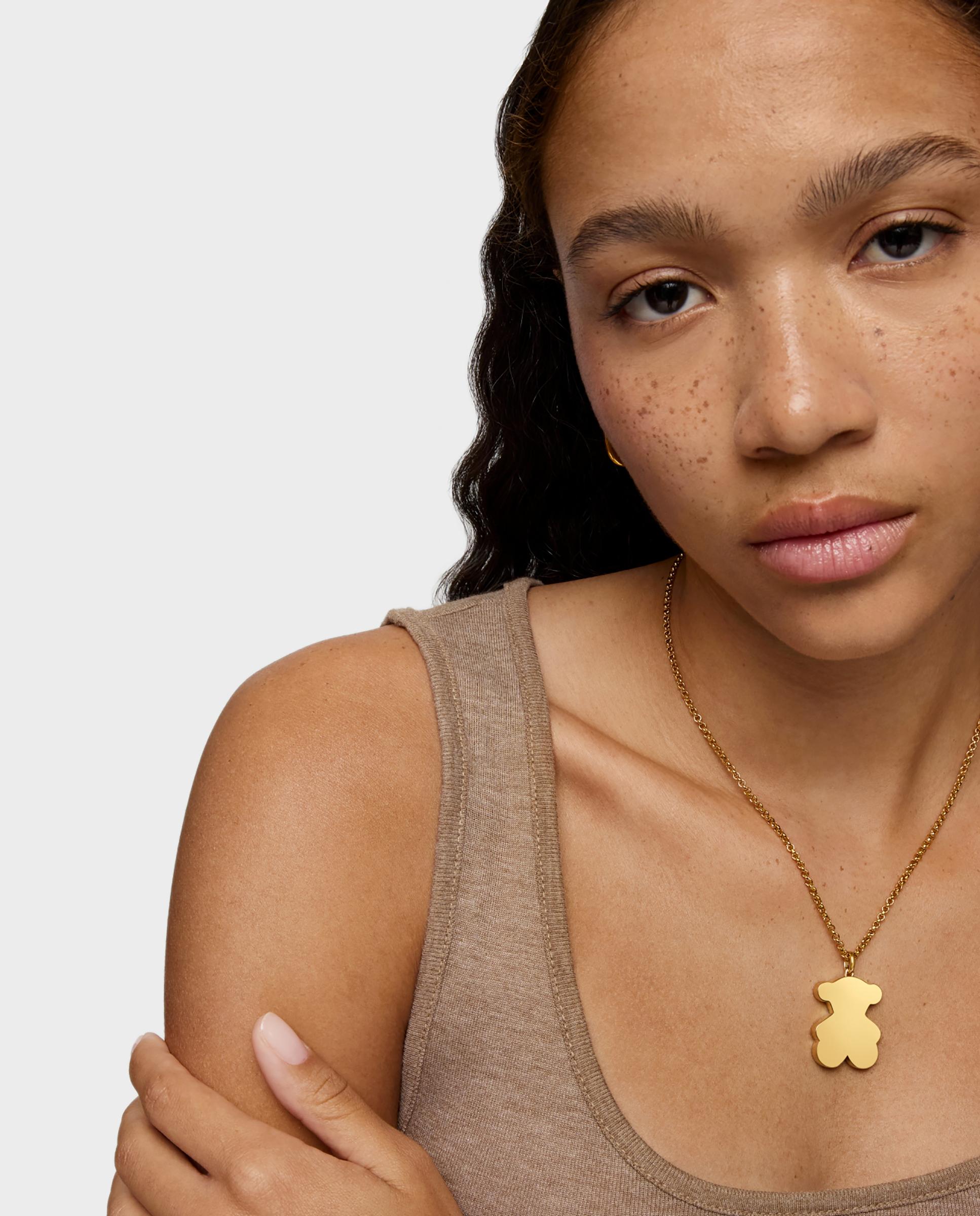 Pendente Sweet Dolls Médio com Urso Banhado a Ouro 18 Kt Sobre Prata Dourado-5