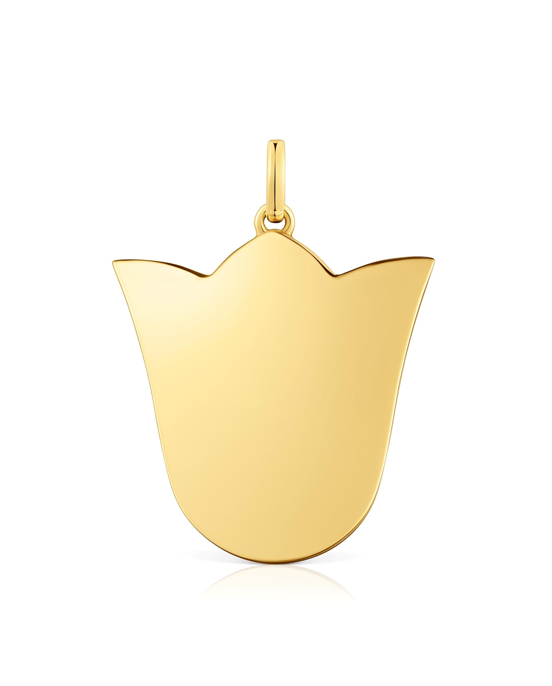 Pendente Sweet Dolls Médio com Tulipa Banhado em Ouro 18 Kt Sobre Prata Dourado-1