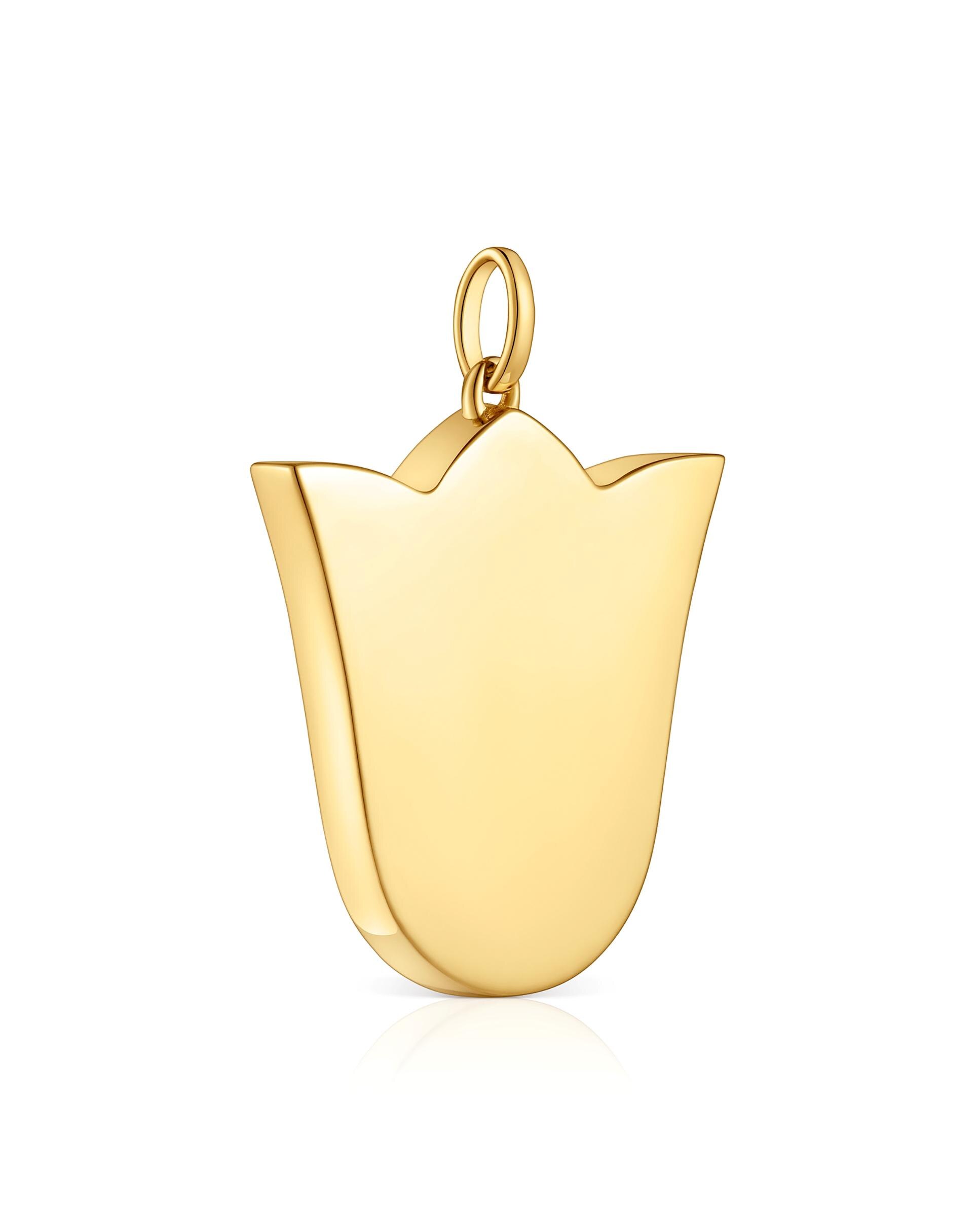 Pendente Sweet Dolls Médio com Tulipa Banhado em Ouro 18 Kt Sobre Prata Dourado-2