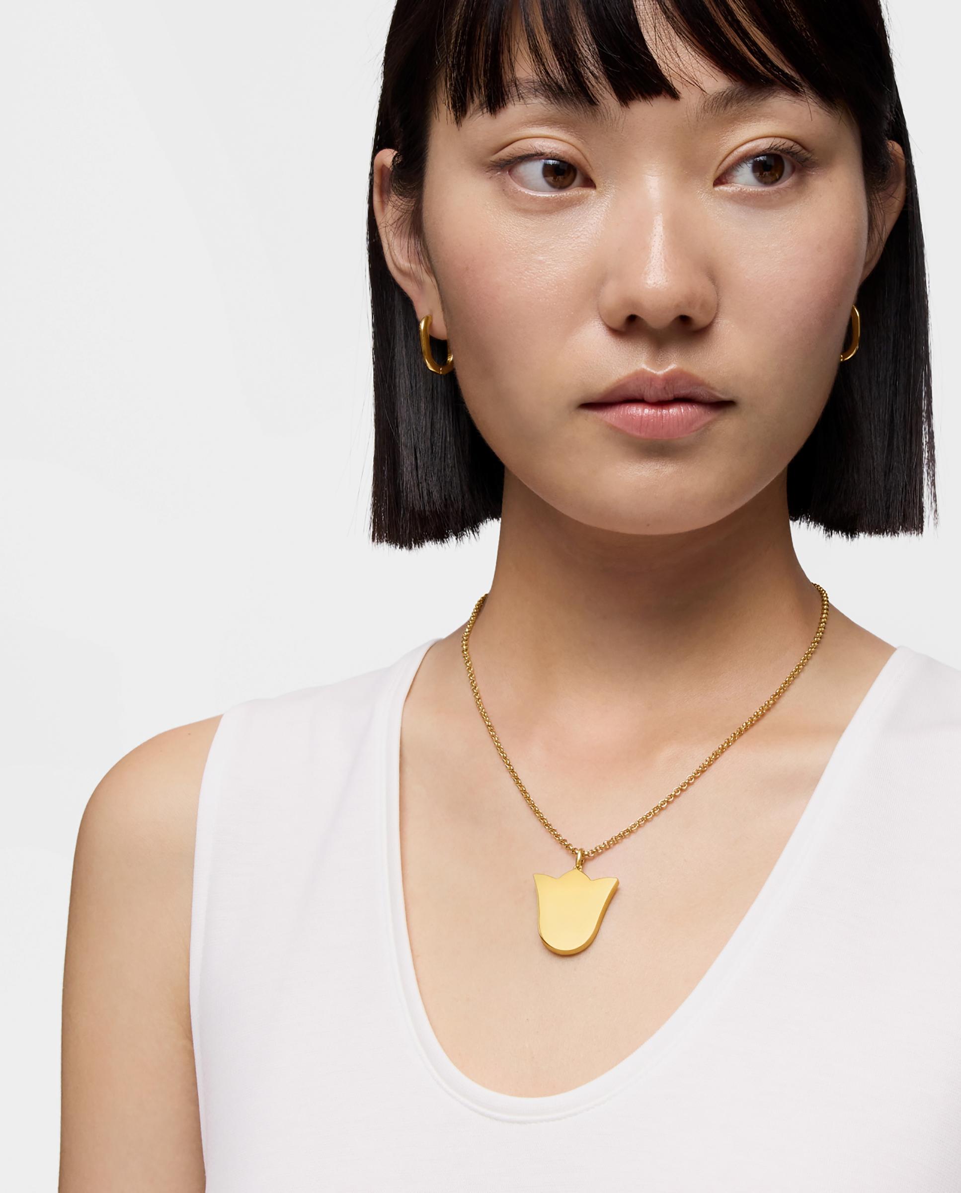 Pendente Sweet Dolls Médio com Tulipa Banhado em Ouro 18 Kt Sobre Prata Dourado-5