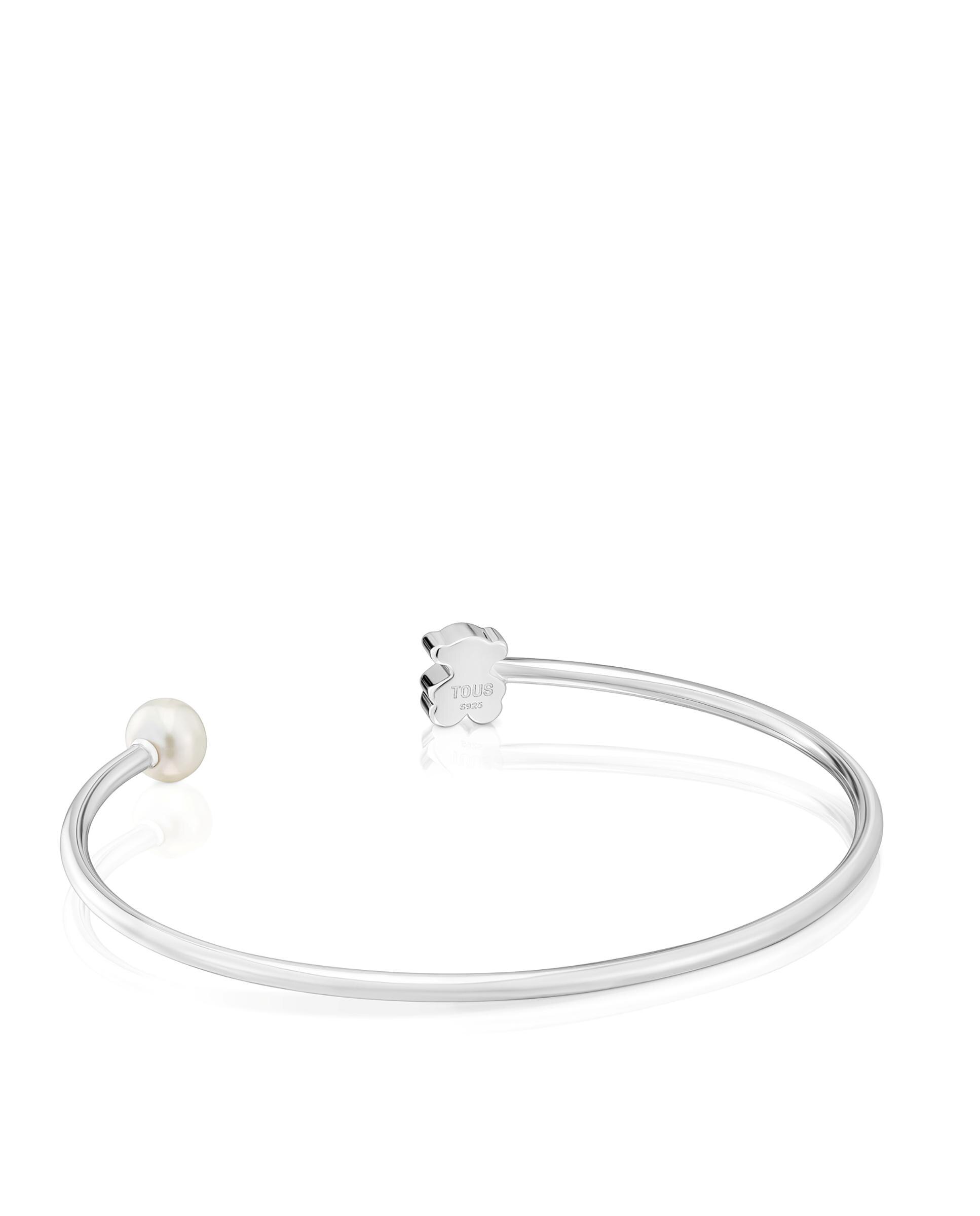 Pulseira Escrava Sweet Dolls de Prata com Pérola Branco-2