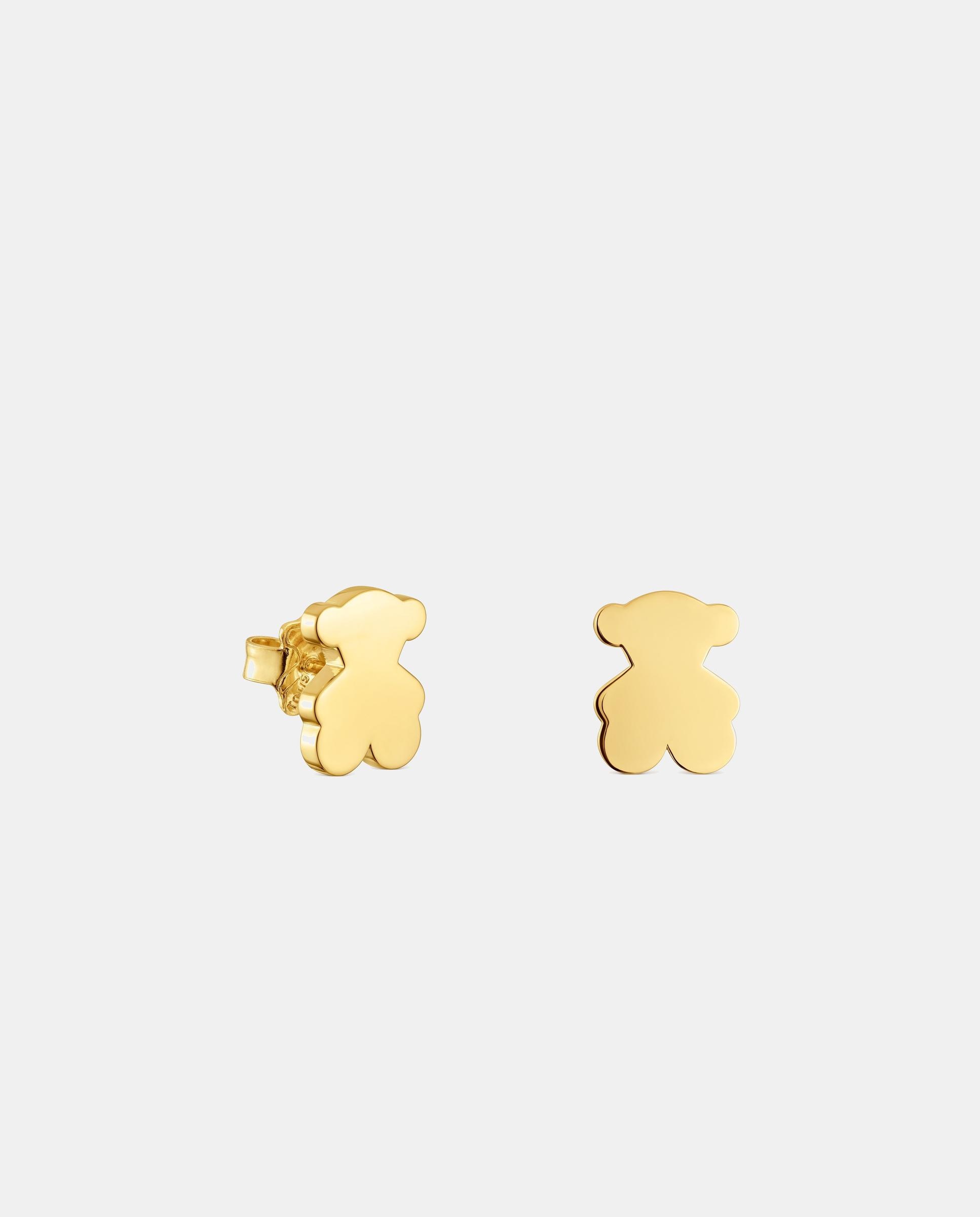 Brincos Sweet Dolls Urso Banhados em Ouro 18 Kt Sobre Prata Dourado-1