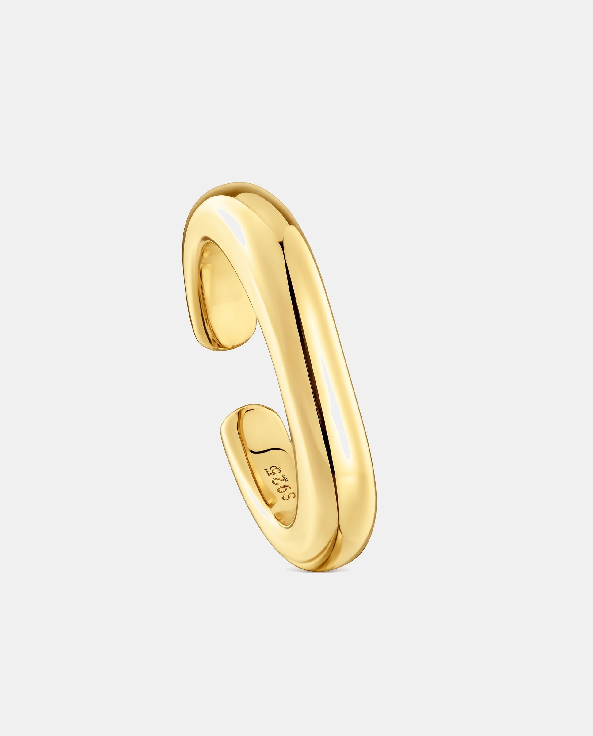 Anel Aberto Banhado a Ouro 18 Kt Sobre Prata Dourado-1