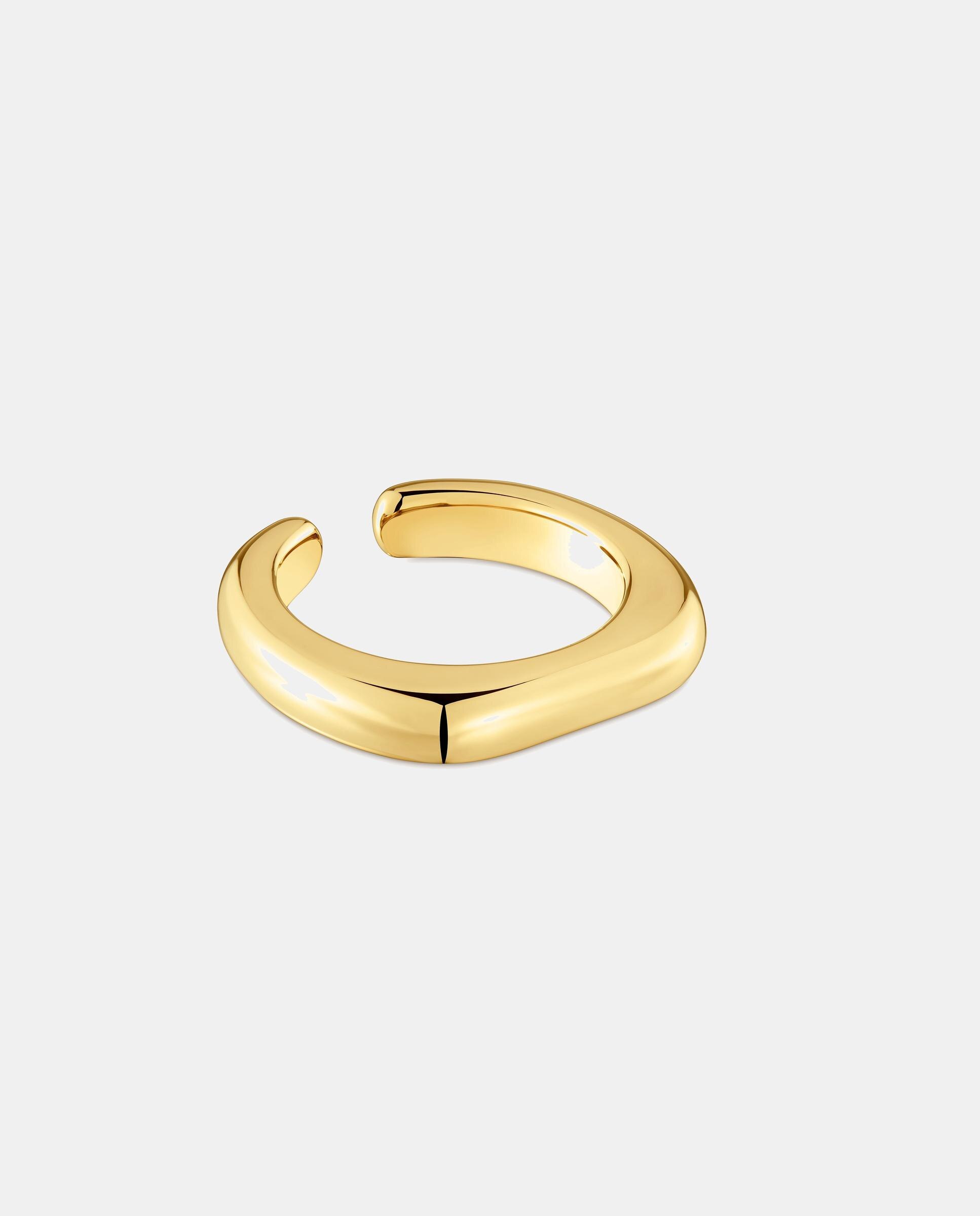 Anel Aberto Banhado a Ouro 18 Kt Sobre Prata Dourado-2