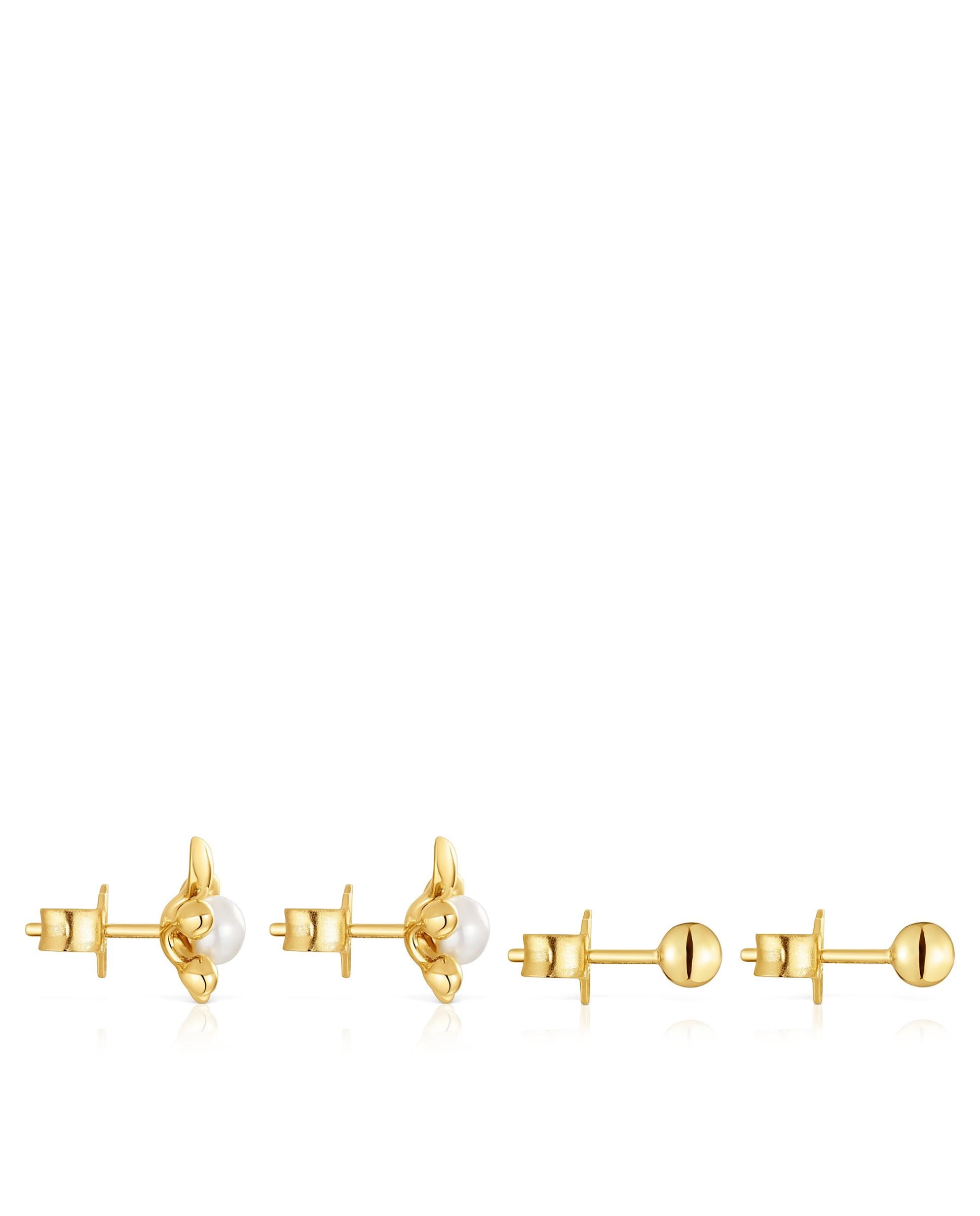 Pendente Virtual Garden Banhado a Ouro 18 Kt Sobre Prata com Tartaruga e Pérolas Branco-2
