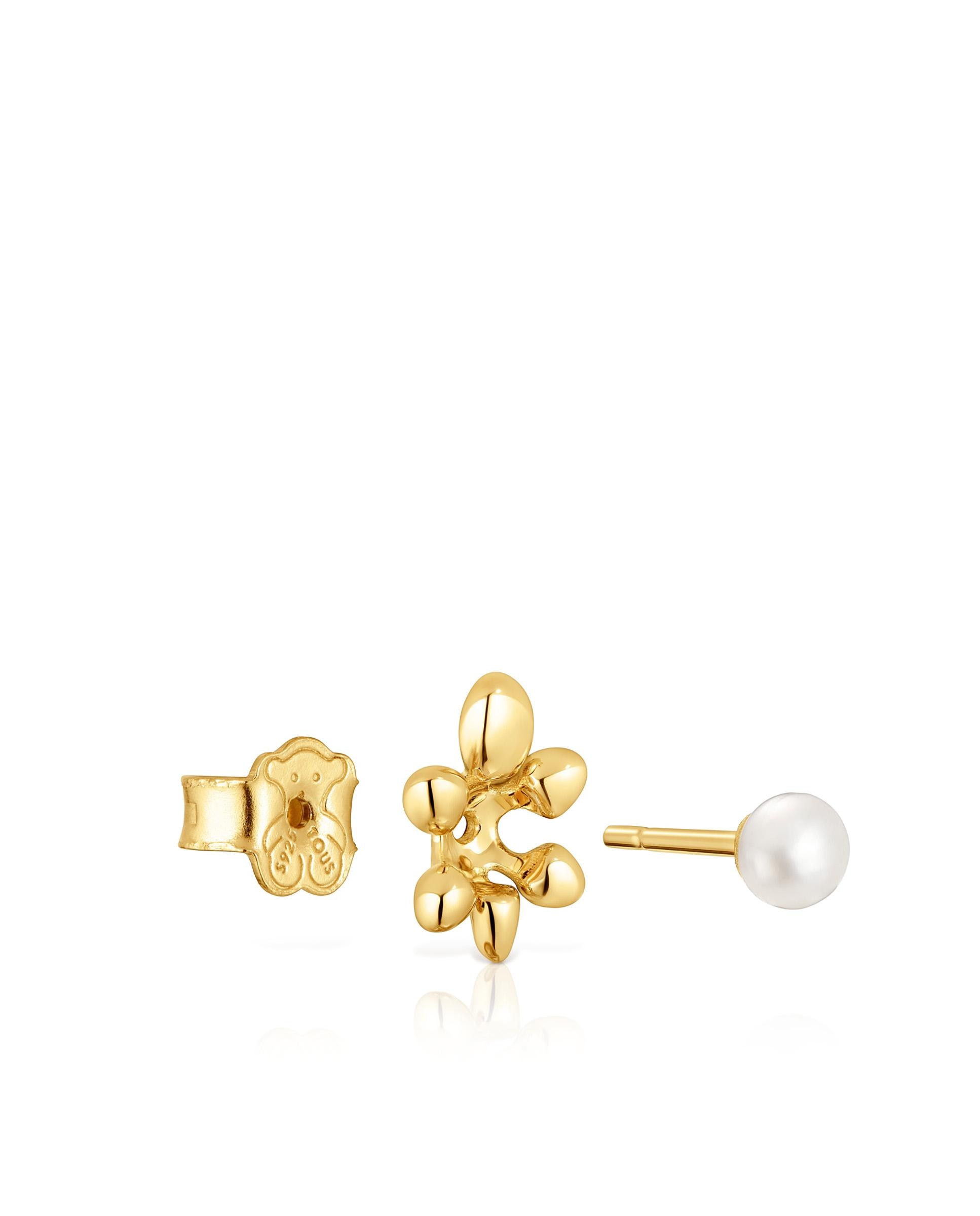Pendente Virtual Garden Banhado a Ouro 18 Kt Sobre Prata com Tartaruga e Pérolas Branco-5