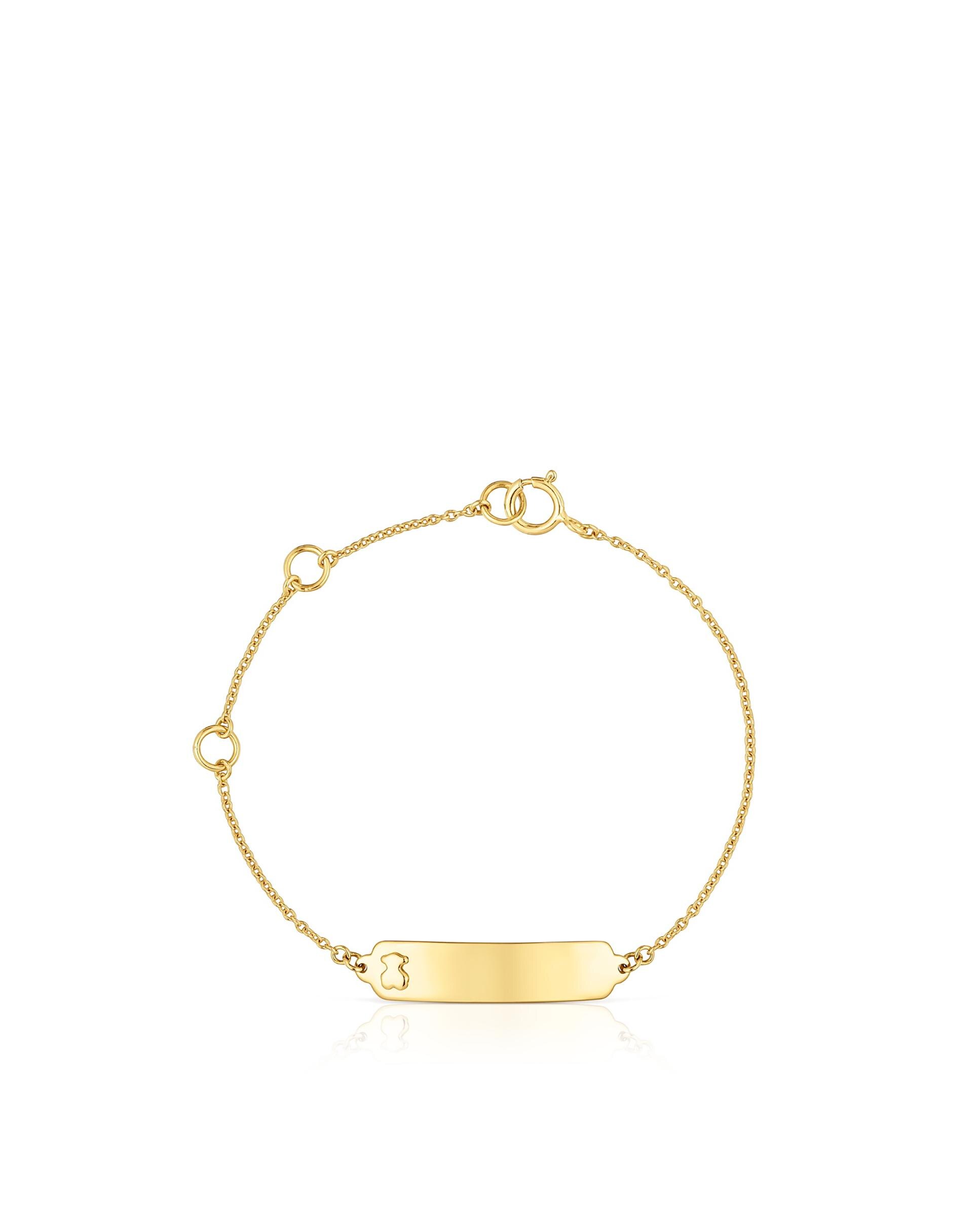 Pulseira Baby com Placa de Ouro Dourado-2