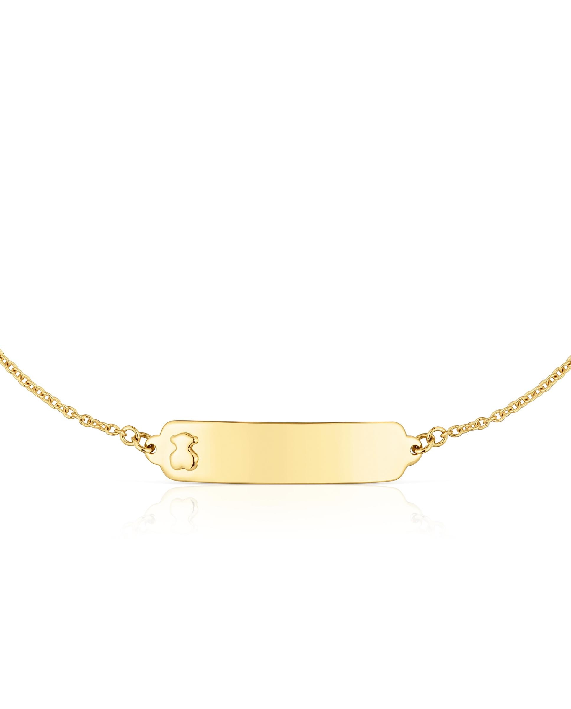 Pulseira Baby com Placa de Ouro Dourado-4