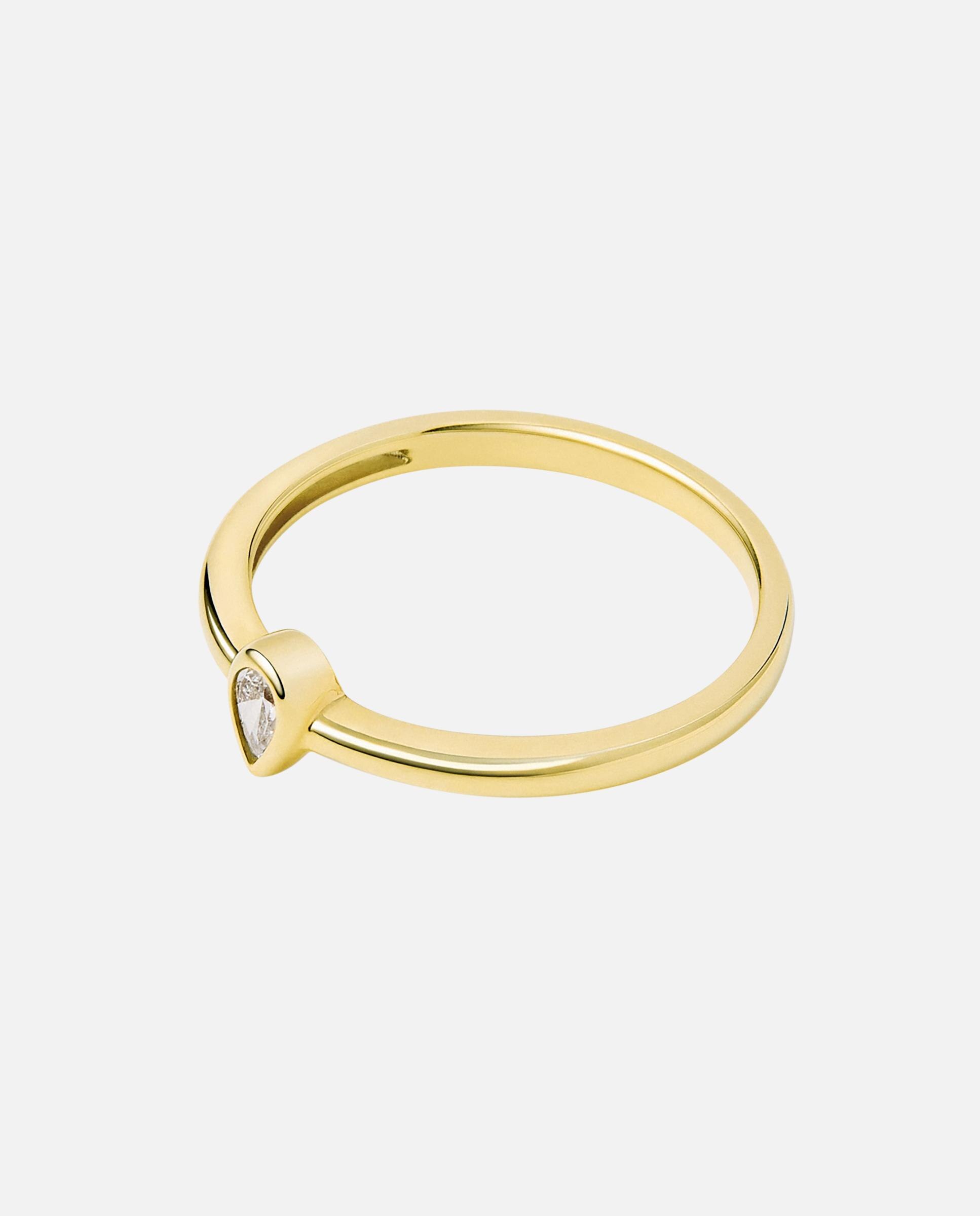 Anel Atelier de Ouro com Diamante Tamanho Gota Branco-2