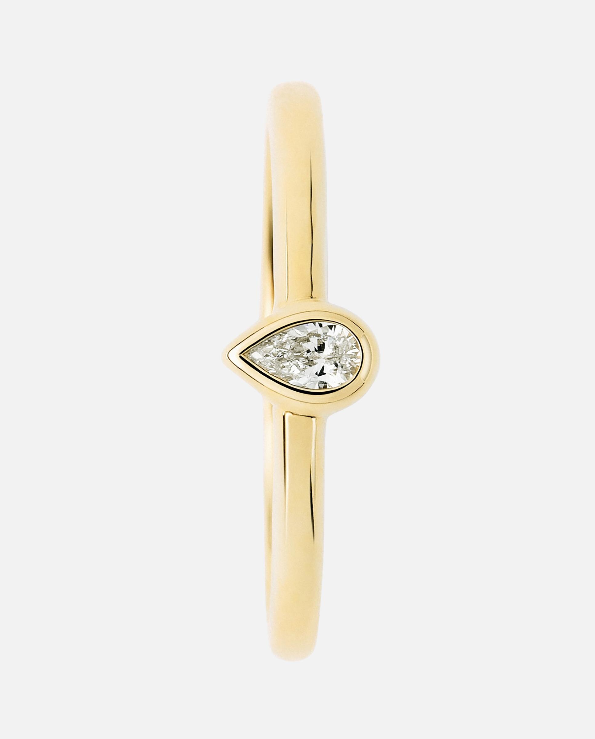 Anel Atelier de Ouro com Diamante Tamanho Gota Branco-3