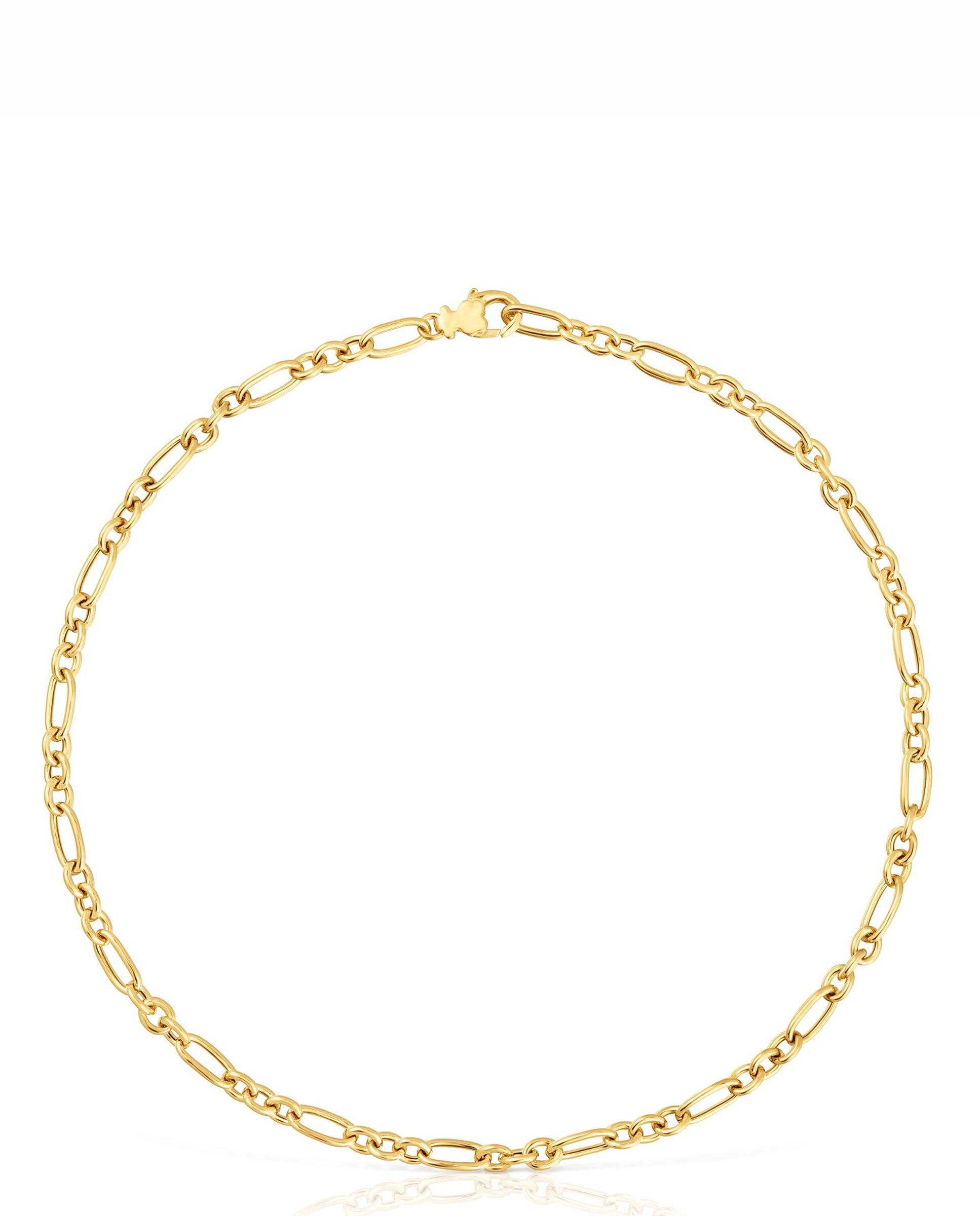 Colar Sweet Dolls Curto com Argolas Banhado a Ouro 18 Kt Sobre Prata Dourado-2