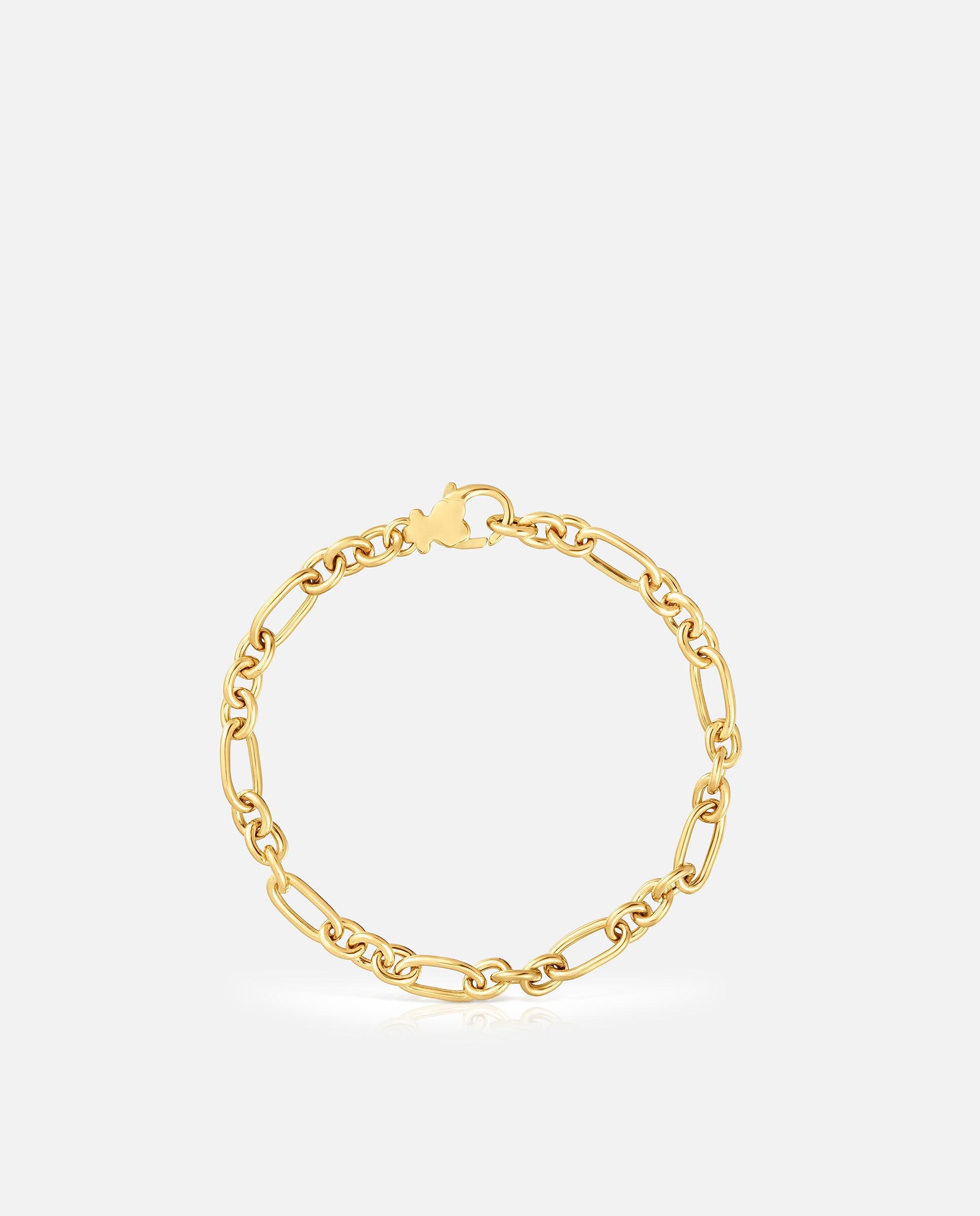 Pulseira de Corrente Sweet Dolls com Anéis Banhada a Ouro 18 Kt em Prata Dourado-2