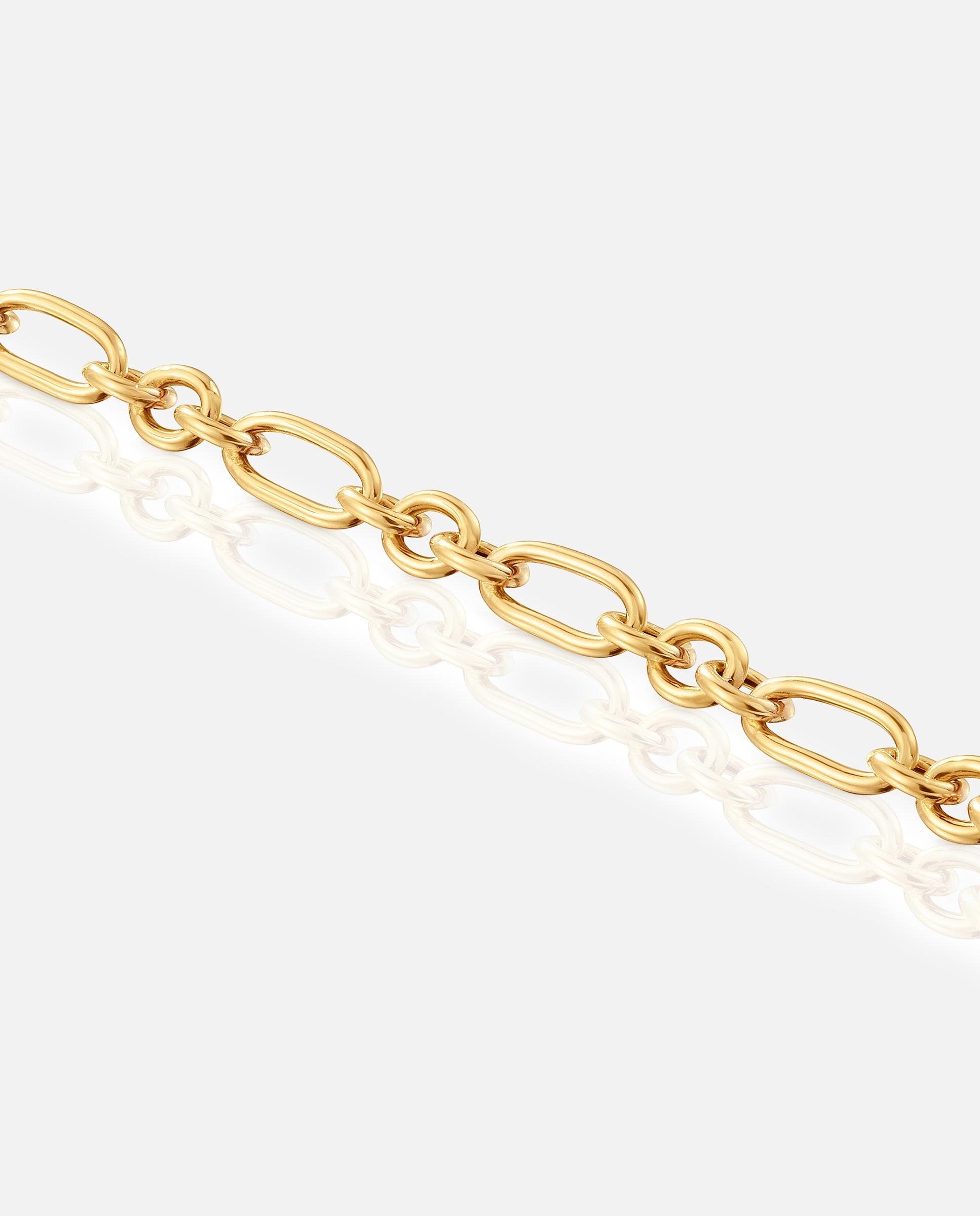 Pulseira de Corrente Sweet Dolls com Anéis Banhada a Ouro 18 Kt em Prata Dourado-3