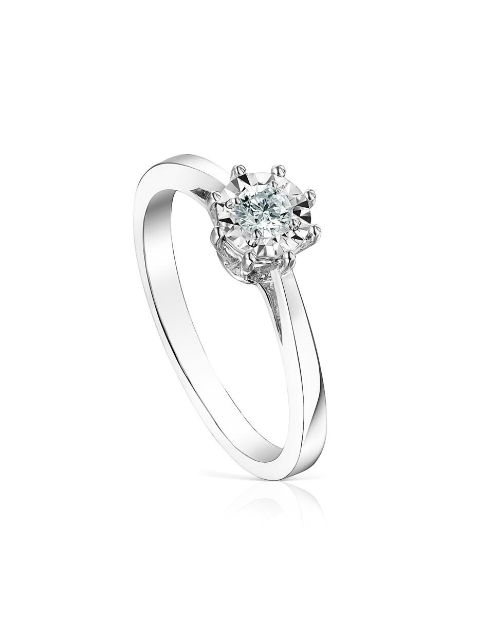 Anel Les Classiques Roseta Médio em Ouro Branco e Diamantes Branco-1