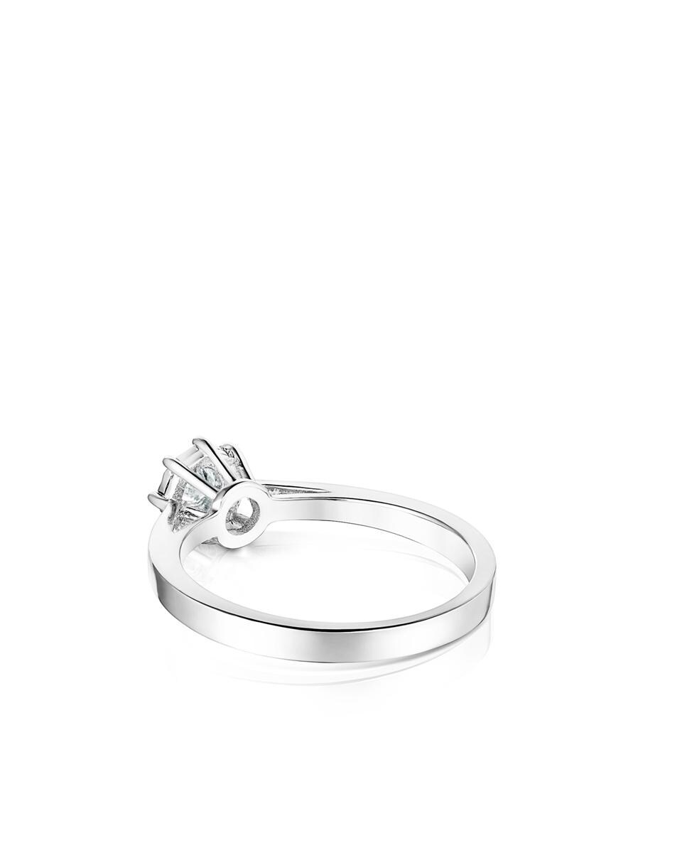 Anel Les Classiques Roseta Médio em Ouro Branco e Diamantes Branco-3