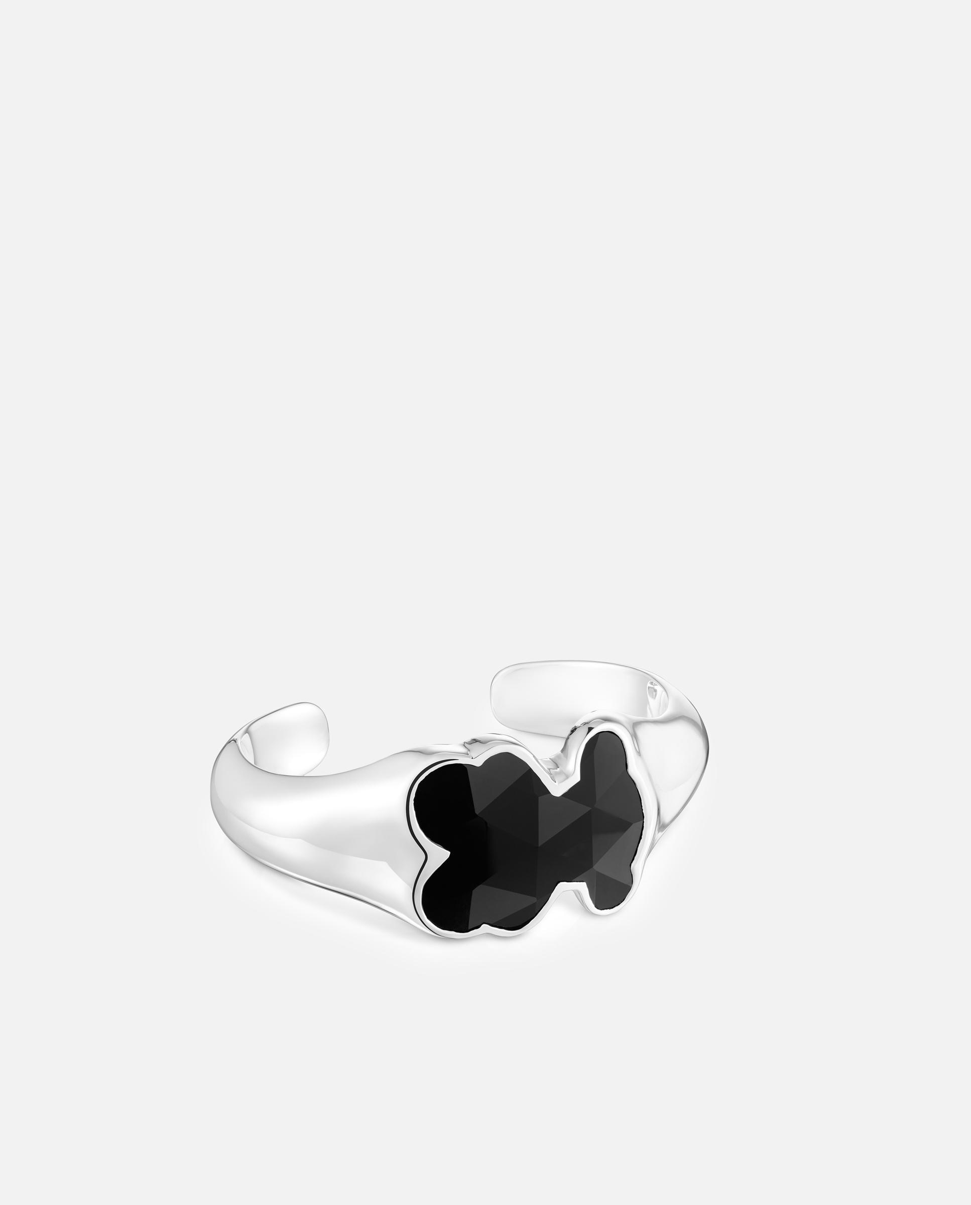 Imagem 0 de Bracelete Icon Color de Prata com Urso em Onyx 34 Mm