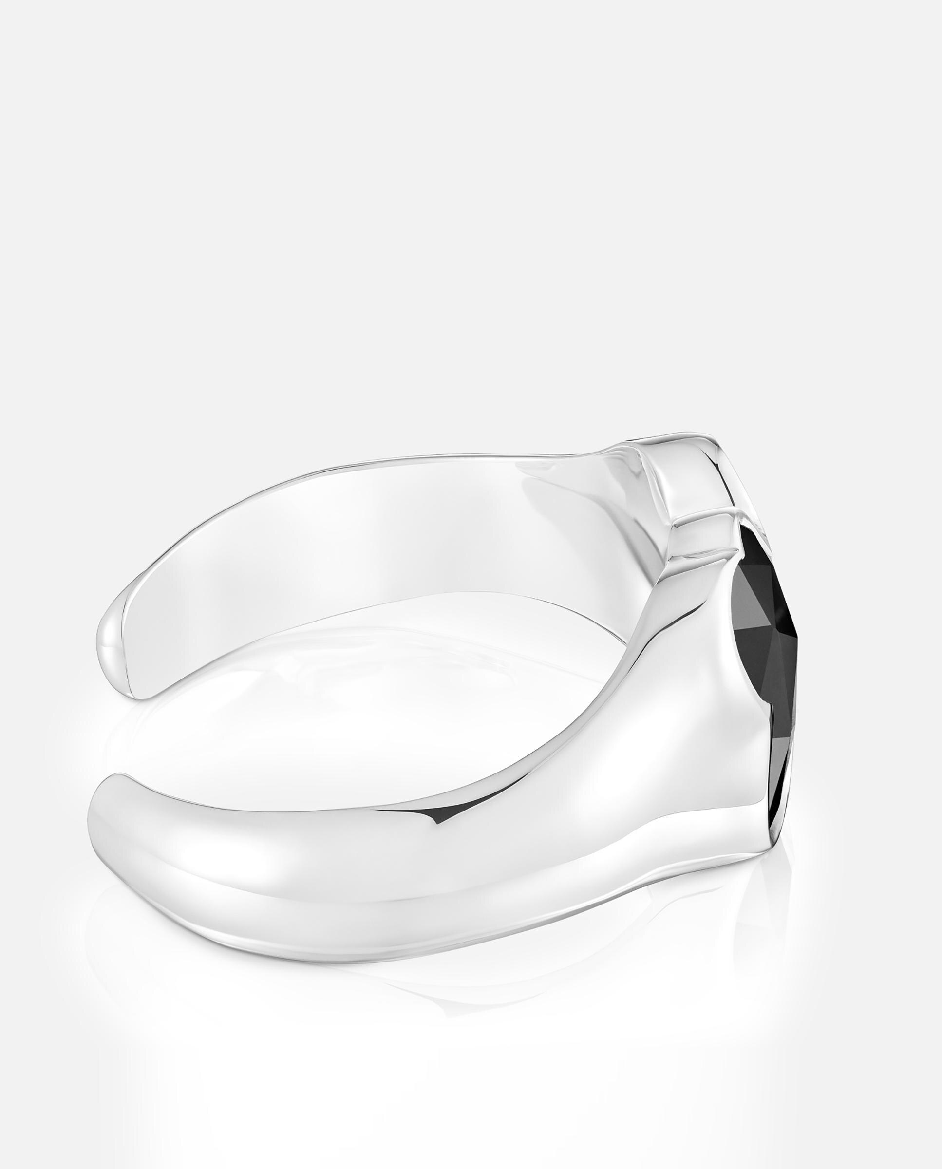 Bracelete Icon Color de Prata com Urso em Onyx 34 Mm Preto-2