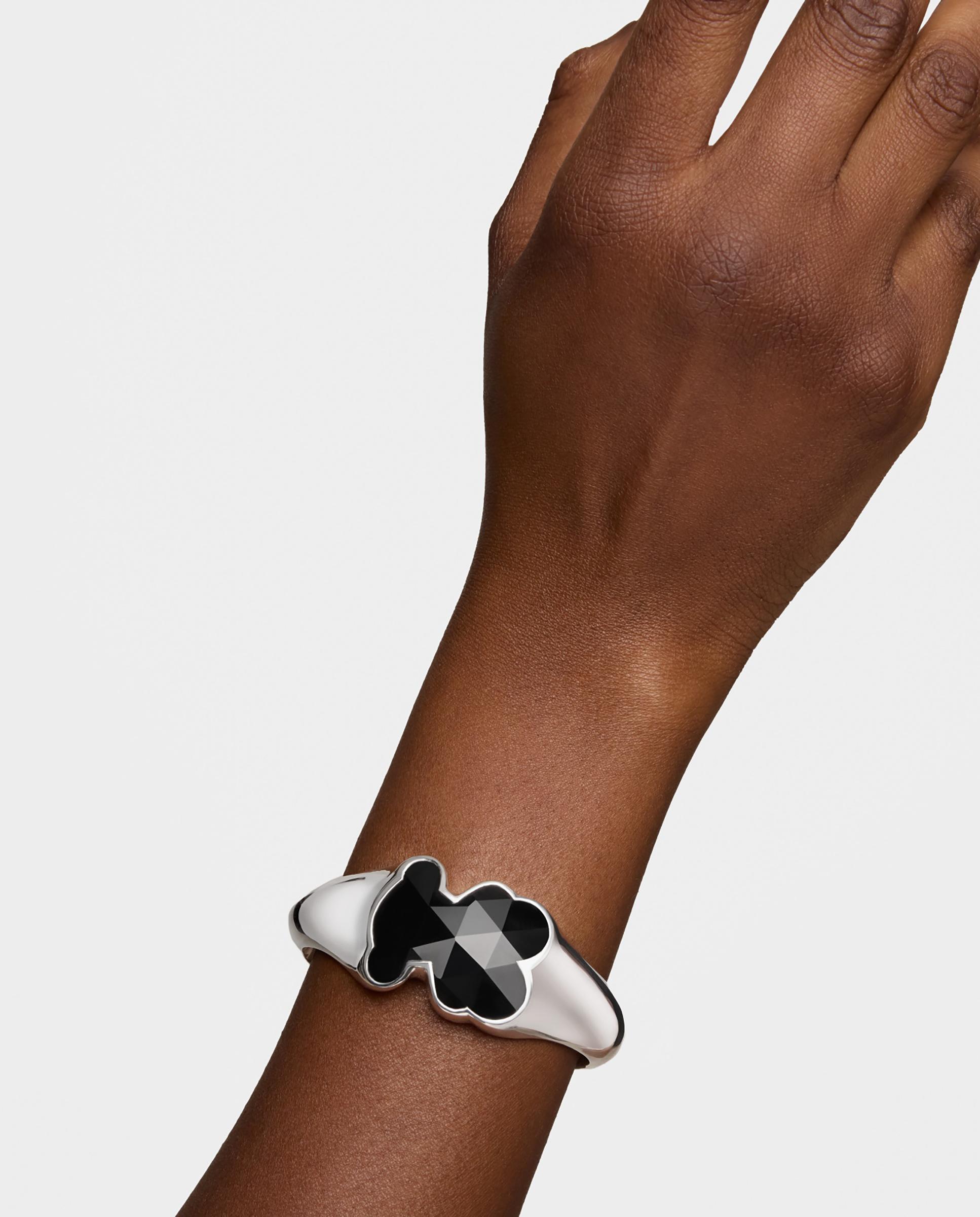 Bracelete Icon Color de Prata com Urso em Onyx 34 Mm Preto-6