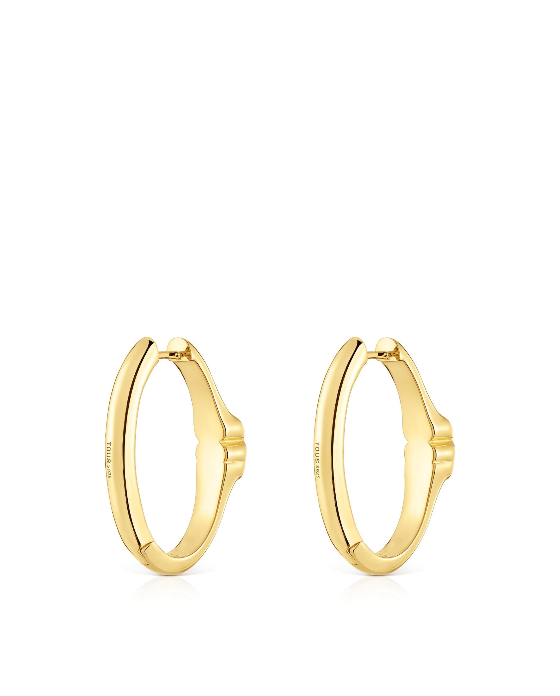 Brincos de Aro Icon Color Banhado a Ouro 18 Kt em Prata com Urso em Onix 26 Mm Preto-3